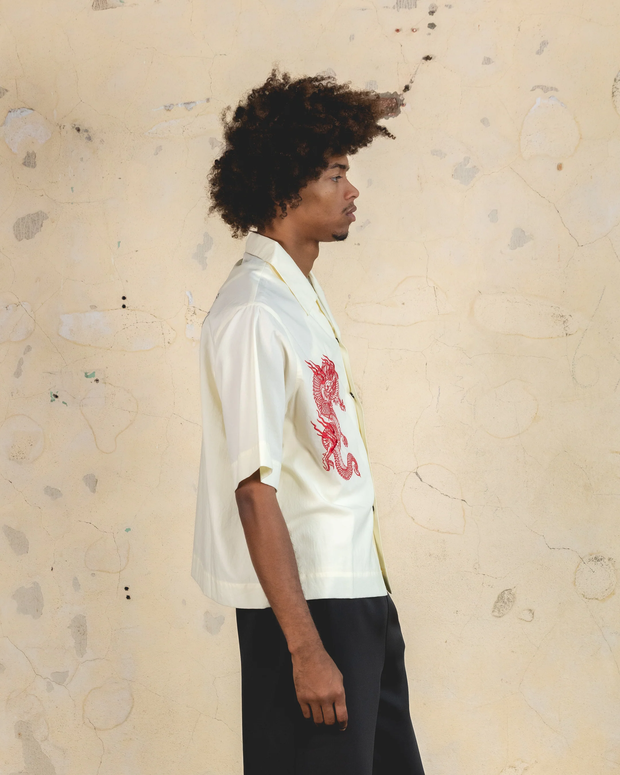 404 Drago Button Up Shirt Off White - Image 6