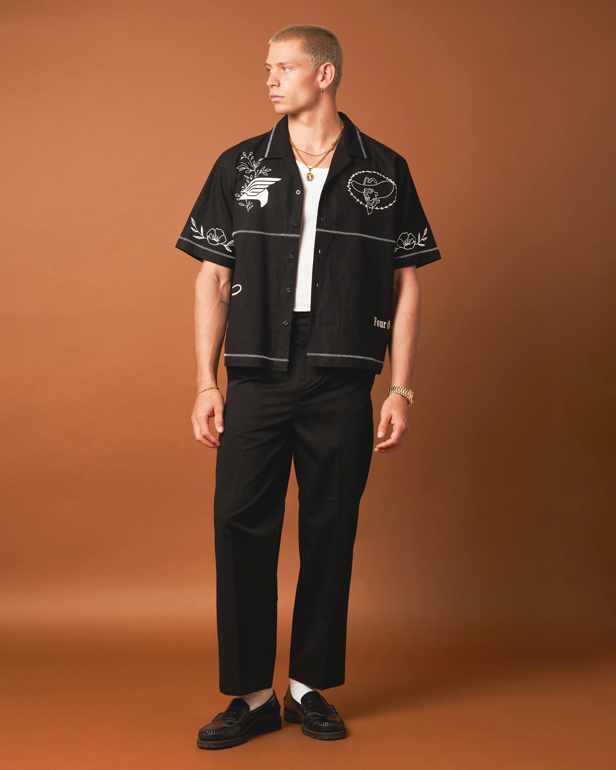404 Frontier Embroidered Button Up Shirt Black - Image 19