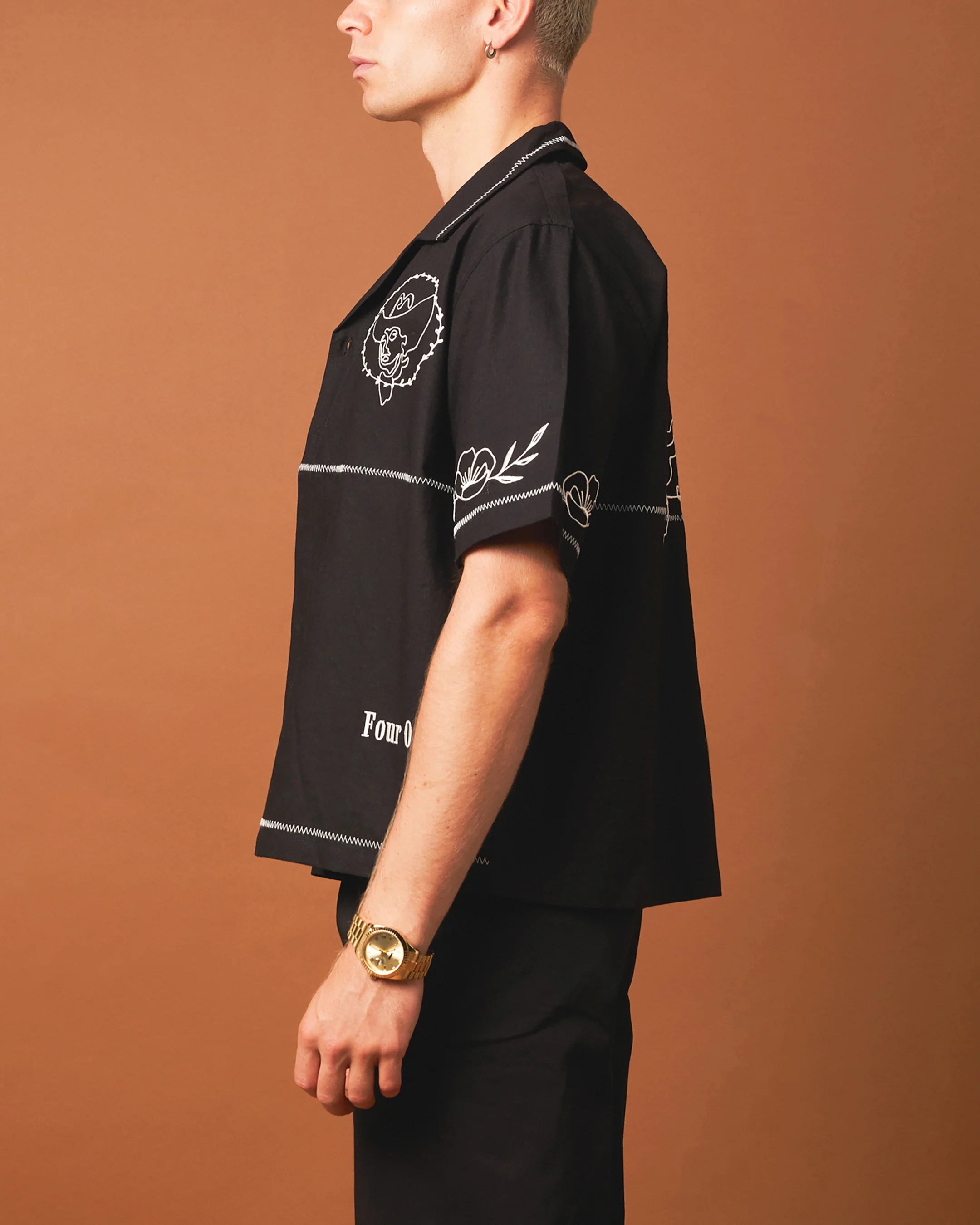 404 Frontier Embroidered Button Up Shirt Black - Image 22
