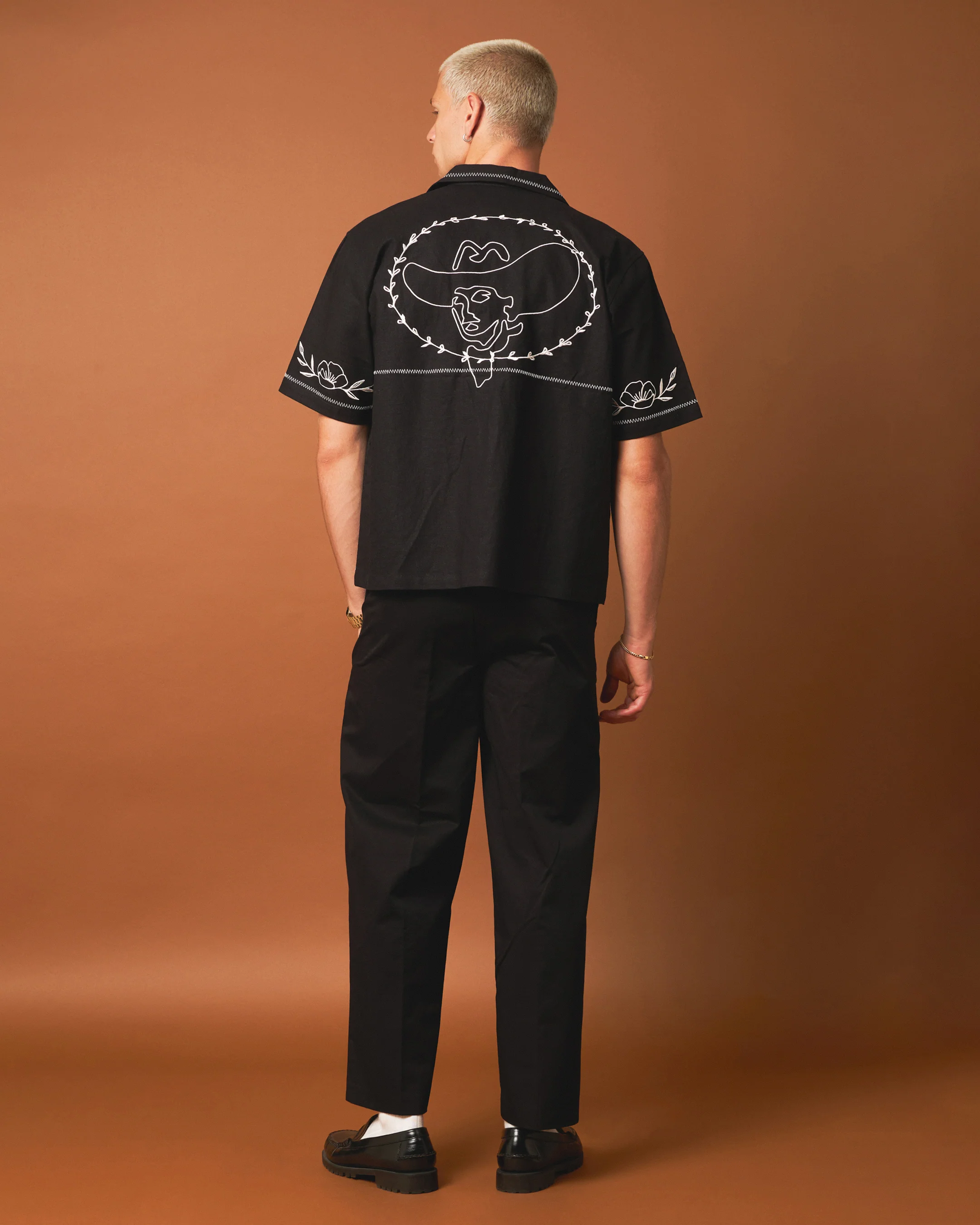 404 Frontier Embroidered Button Up Shirt Black - Image 3