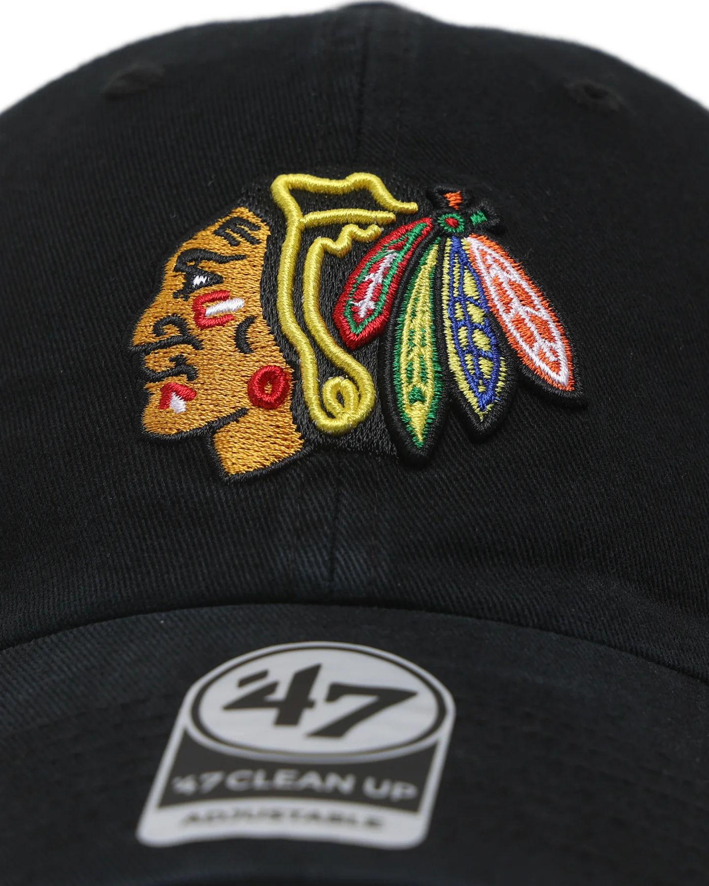 47 Brand Chicago Blackhawks Clean Up Strapback Black - Image 5