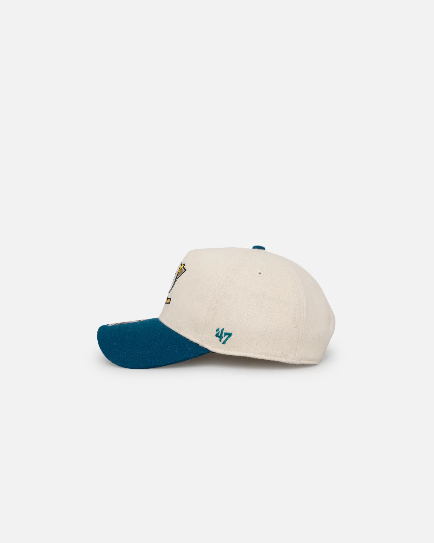 47 Brand Anaheim Ducks 'Wooly Offside DT' Sure Shot Snapback Natural/Dark Teal - Image 5