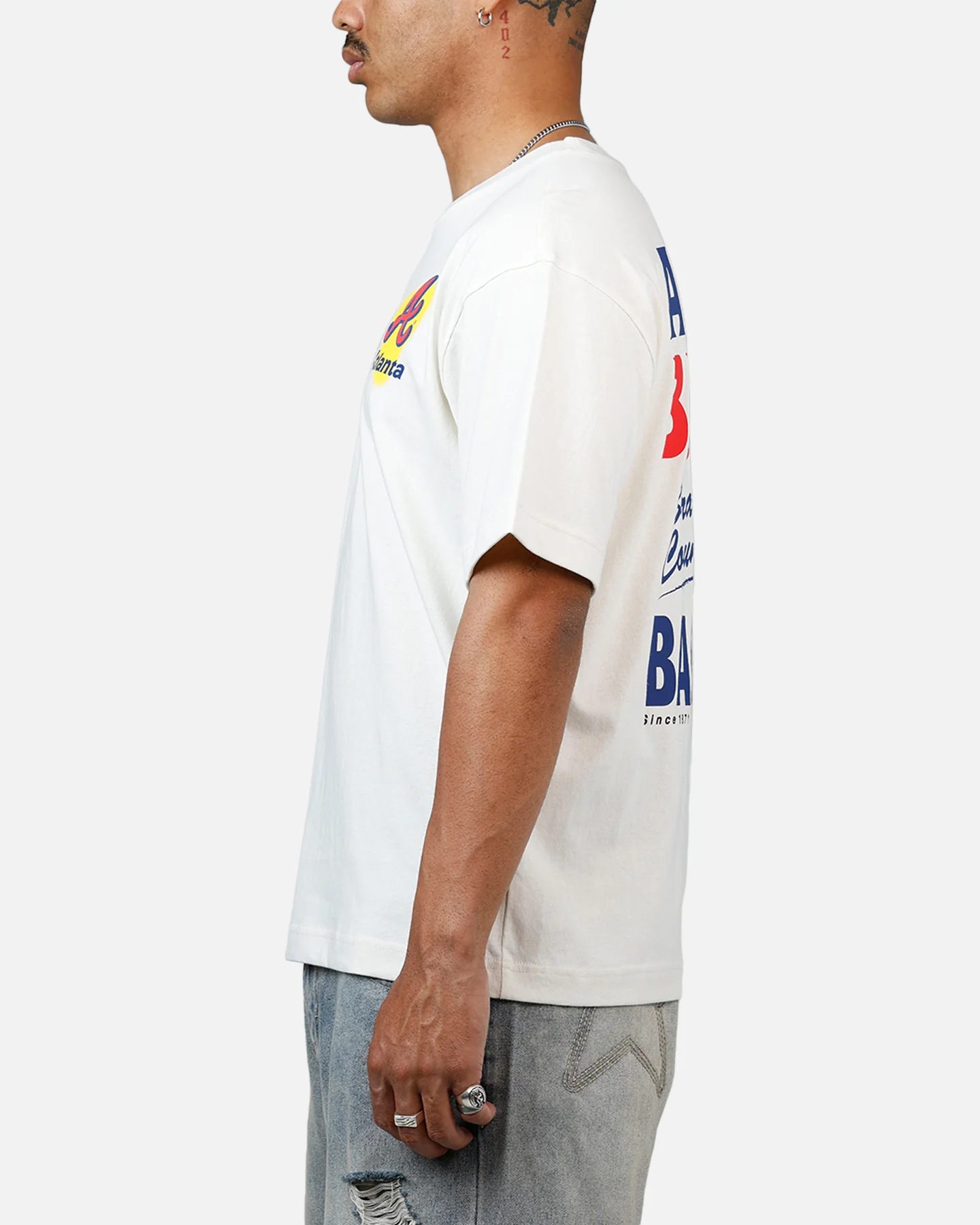 47 Brand Atlanta Braves All Fire T-Shirt White - Image 5