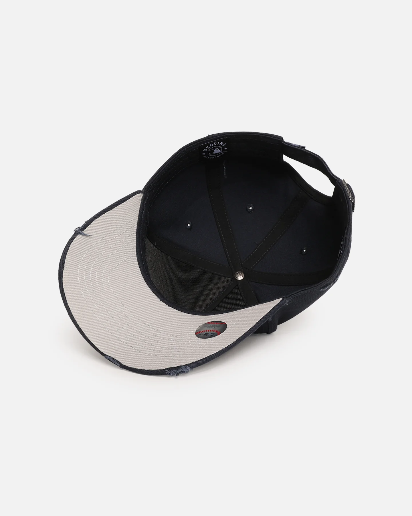 47 Brand Atlanta Braves 'Destruct Gothic Visor' 47 Offside Strapback Natural/Navy - Image 6