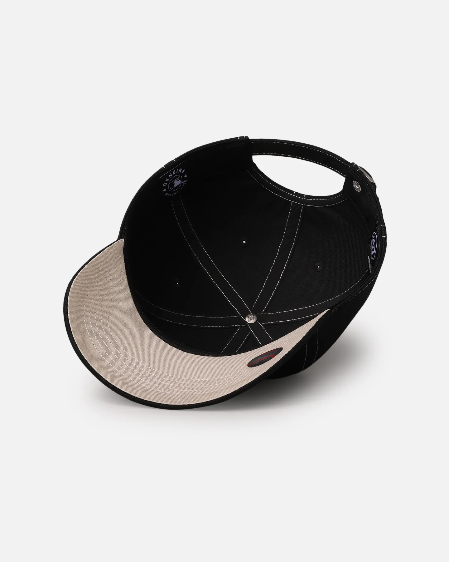 47 Brand Chicago White Sox 'Contrast Stitch' 47 Clean Up Strapback Black/Bone - Image 6
