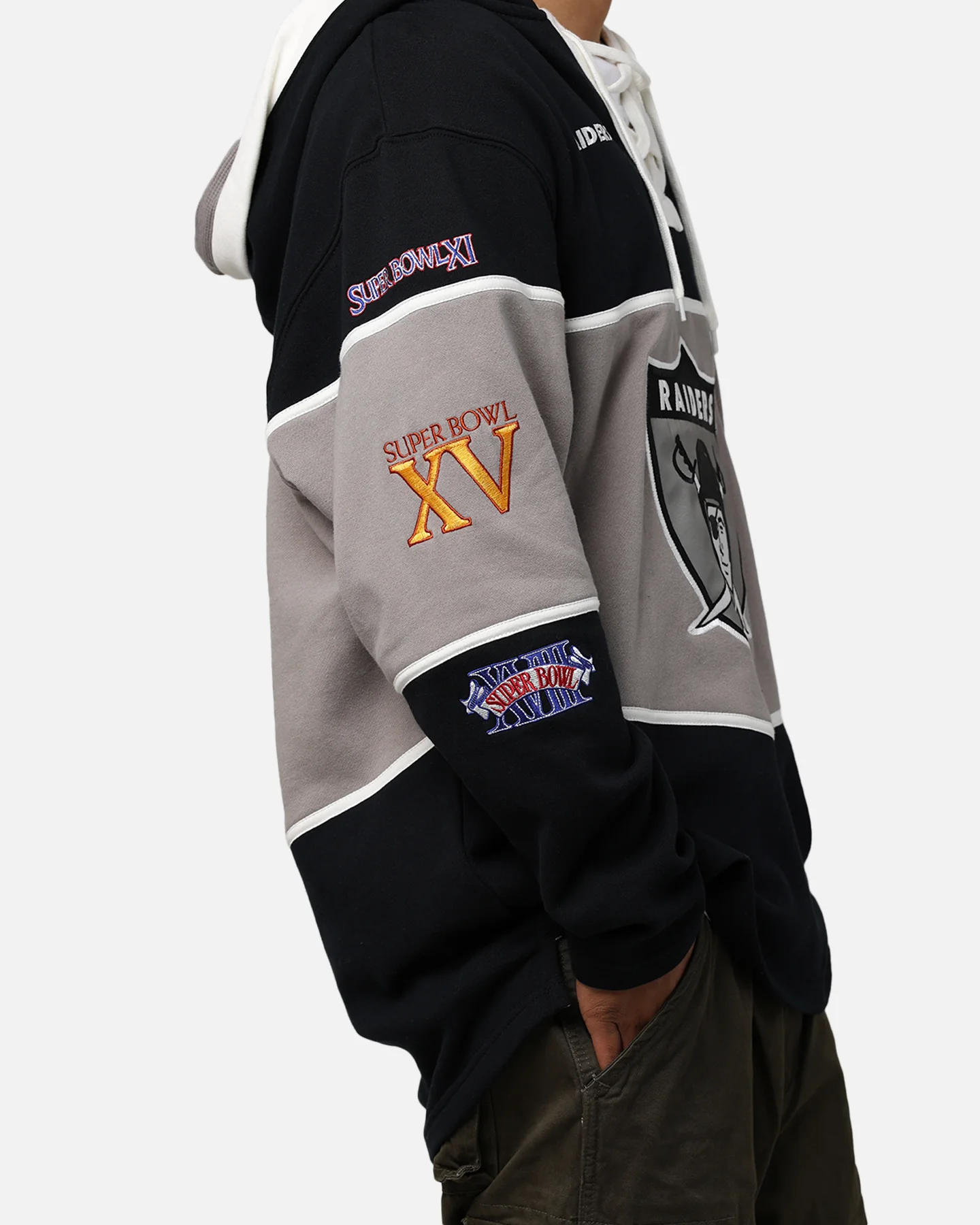 47 Brand Las Vegas Raiders Super Bowl Gridiron Lacer Hoodie Jet Black - Image 9
