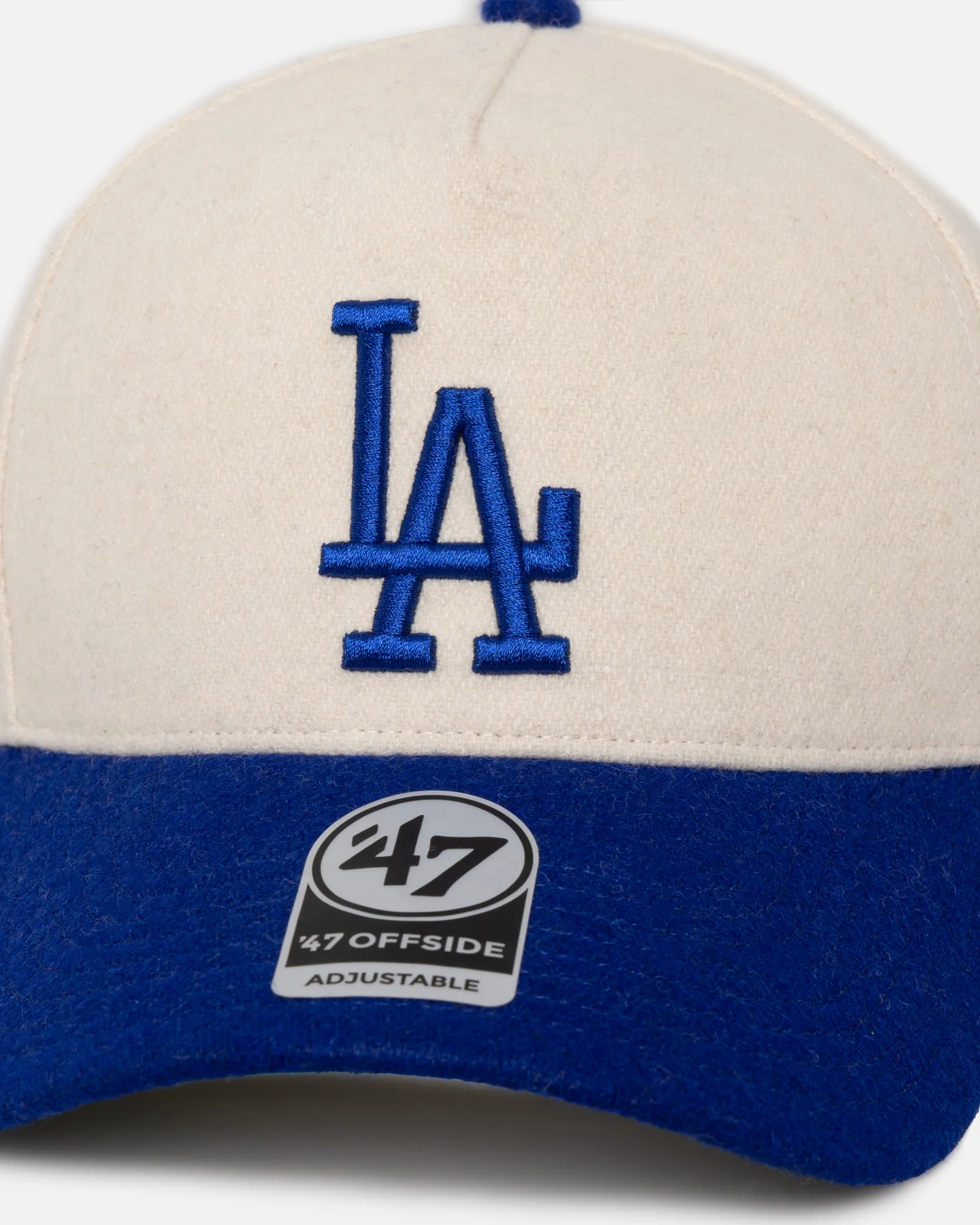 47 Brand Los Angeles Dodgers 'Wooly Offside DT' Sure Shot Snapback Natural/Royal - Image 2