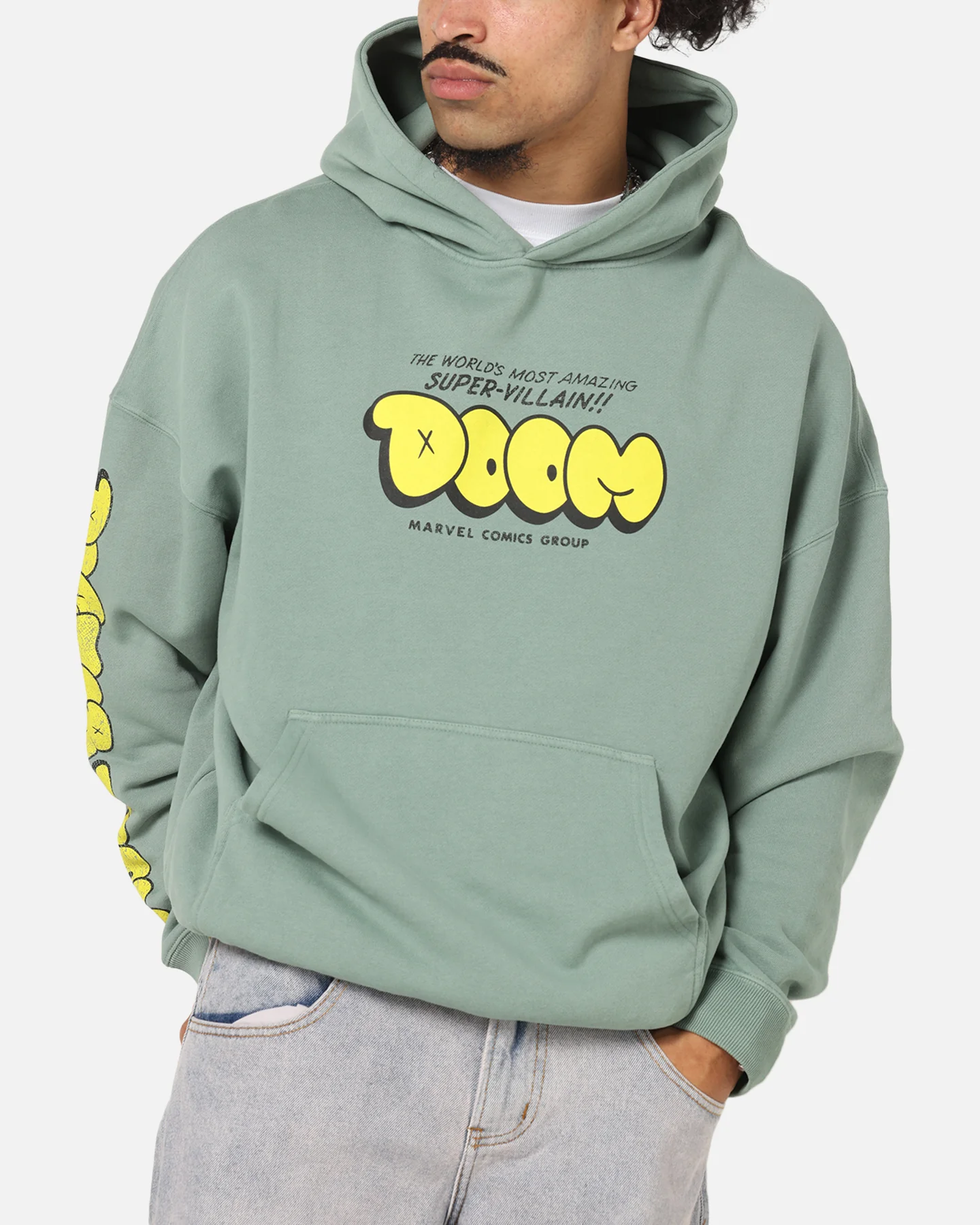 73Studio Marvel Fantastic Four Doctor Doom Villain Hoodie Washed Green - Image 8
