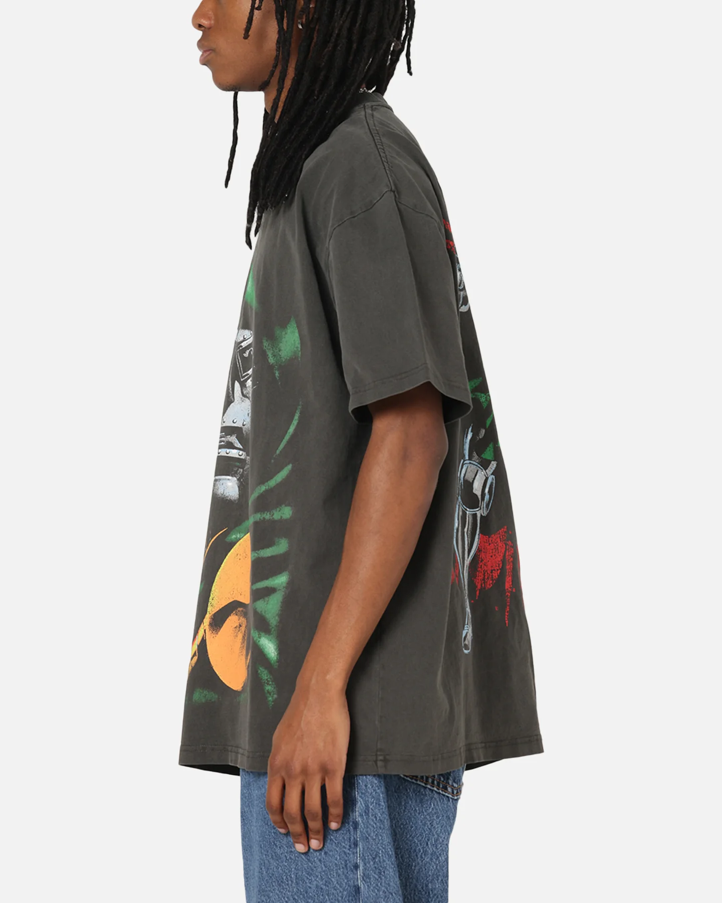 73Studio Marvel Fantastic Four Doctor Doom Heavy T-Shirt Black Wash - Image 6