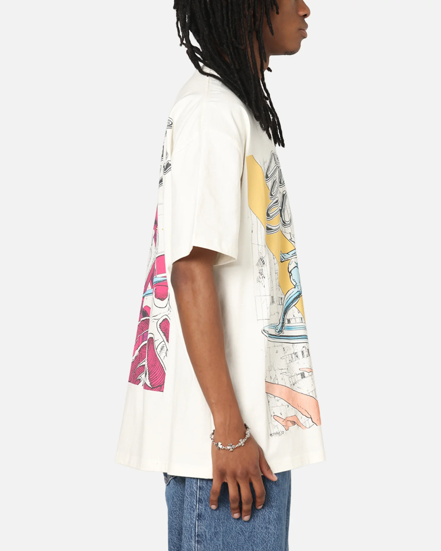 73Studio Marvel Fantastic Four Silver Surfer Heavy T-Shirt Off White - Image 5