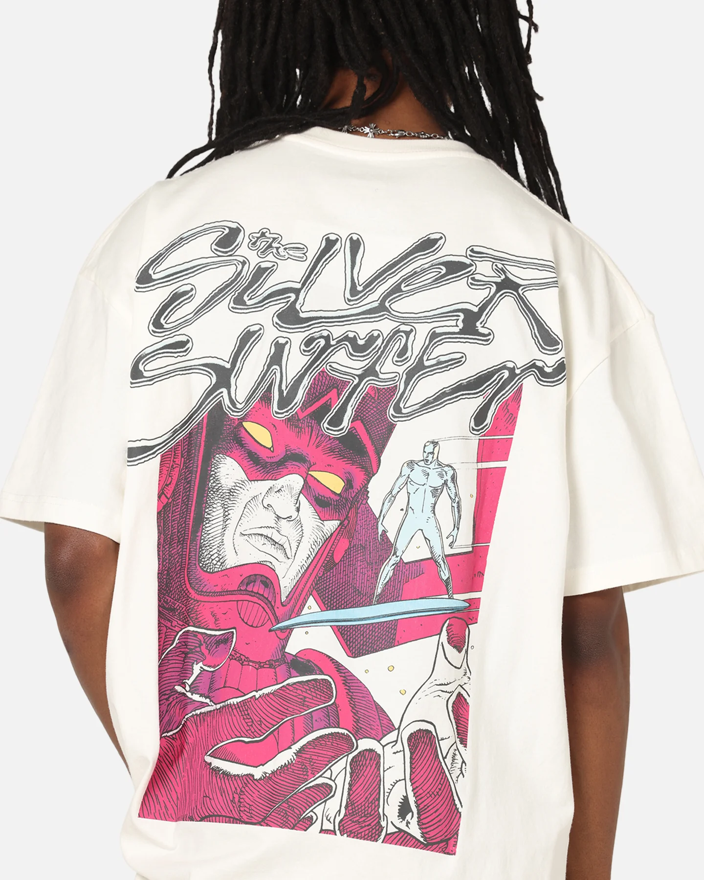 73Studio Marvel Fantastic Four Silver Surfer Heavy T-Shirt Off White - Image 8