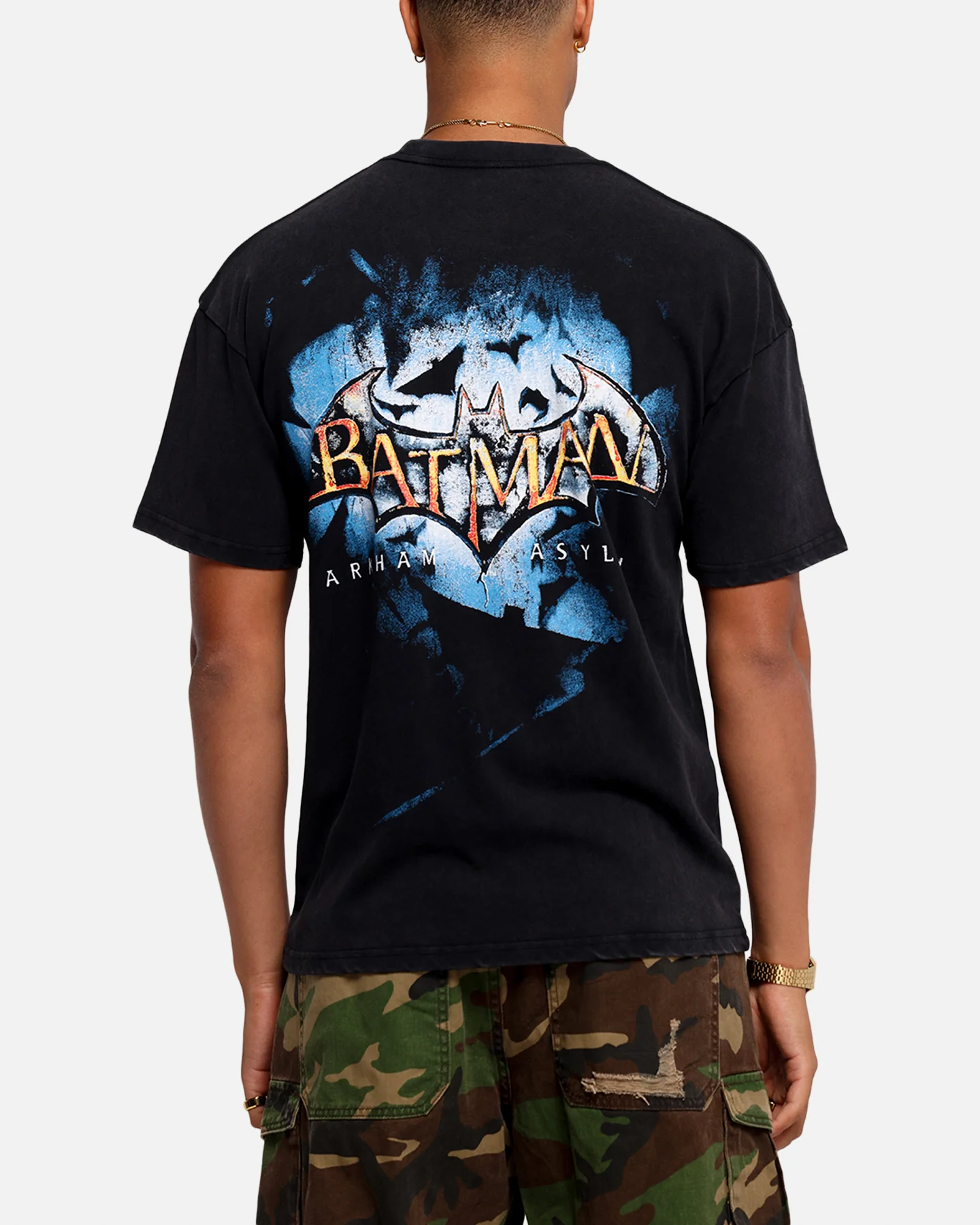 73Studio X DC Batman Arkham Asylum Vintage T-Shirt Black - Image 2