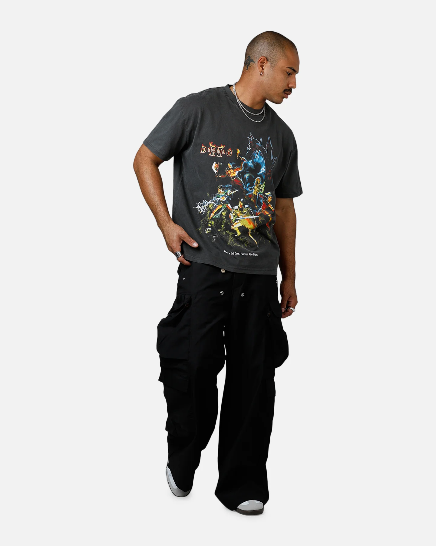 73Studio X Diablo II Halloween Heroes Are Born T-Shirt Black Wash - Image 3