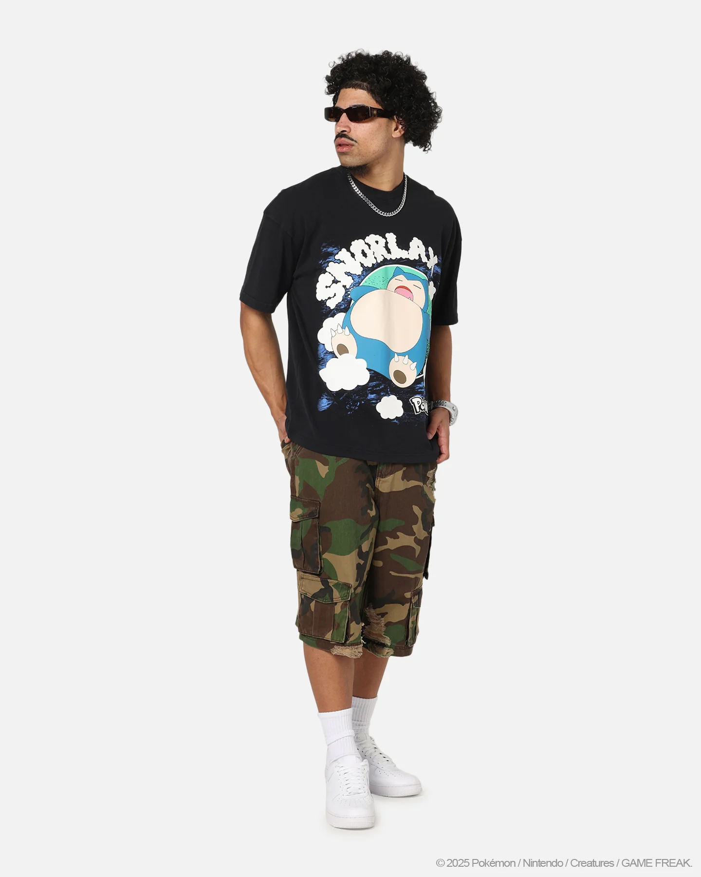 The Pokémon Collection By 73Studio Snorlax T-Shirt Black Acidwash - Image 3