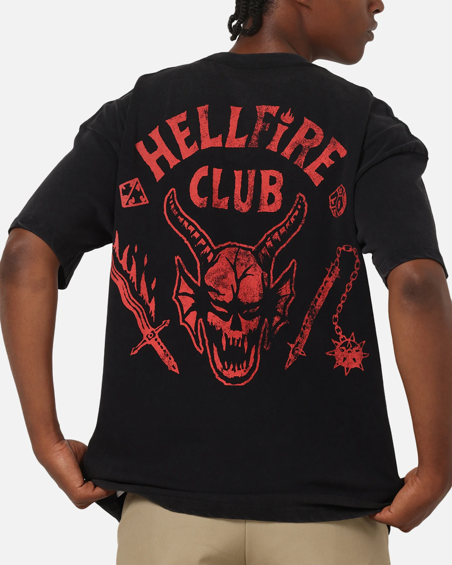 73Studio X Stranger Things Hellfire Lives T-Shirt Black Acidwash - Image 7