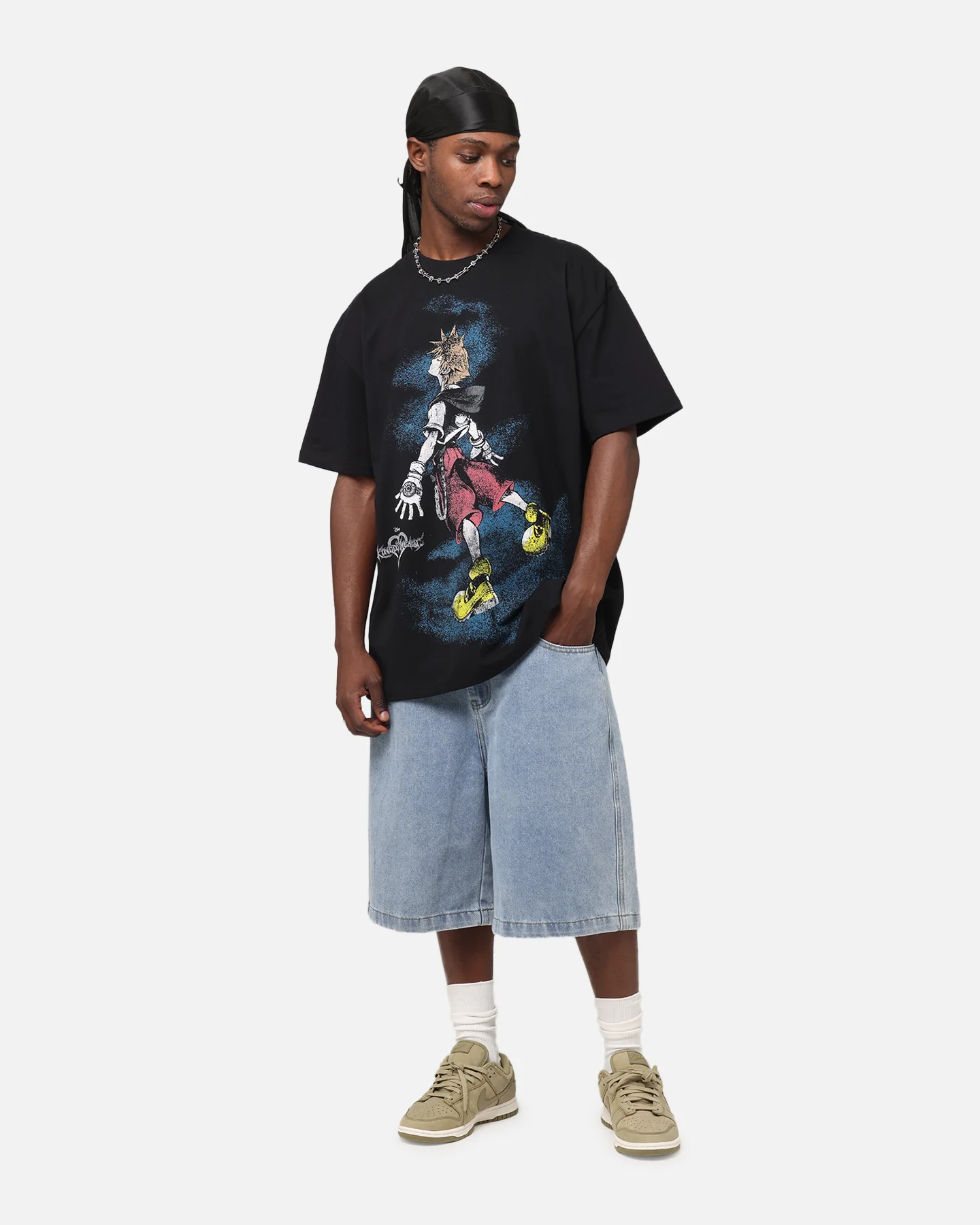 73Studio Disney Kingdom Hearts Sora Heavyweight T-Shirt Black - Image 3