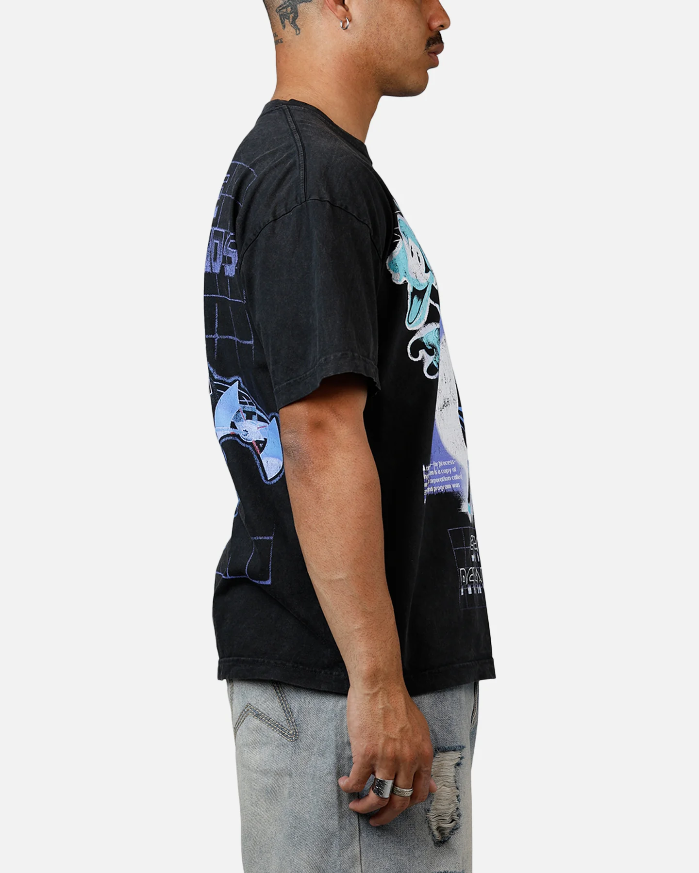 73Studio Disney Kingdom Hearts Space Paranoids Heavyweight T-Shirt Black Acidwash - Image 4