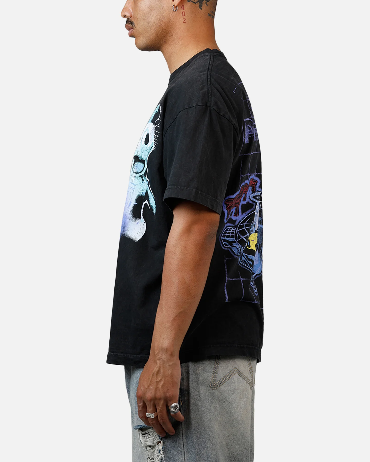 73Studio Disney Kingdom Hearts Space Paranoids Heavyweight T-Shirt Black Acidwash - Image 5