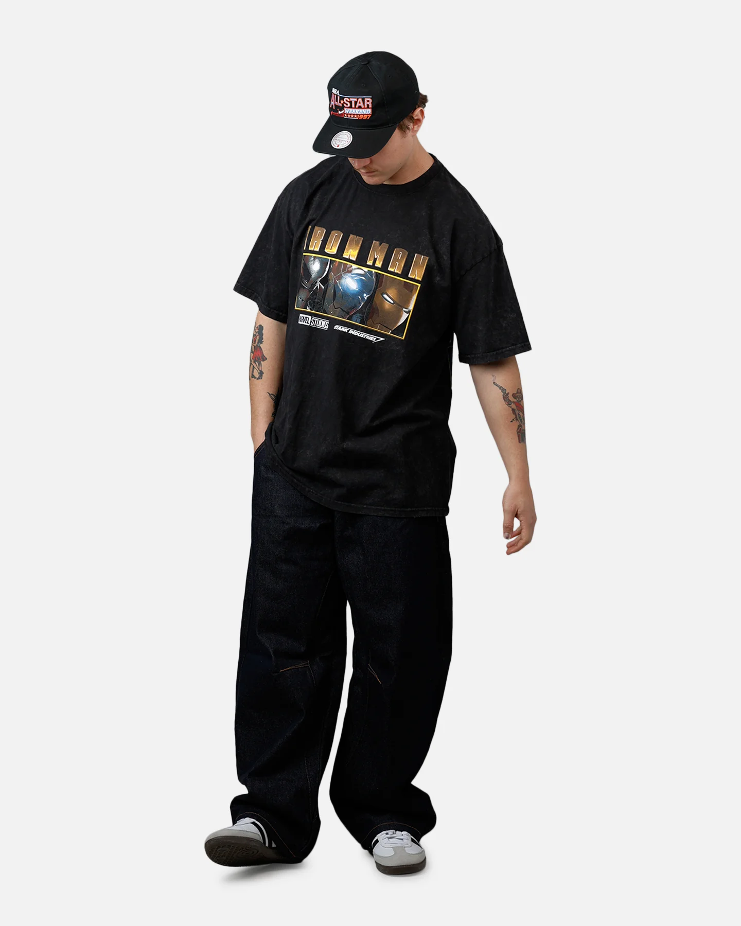 73Studio Marvel Iron Man T-Shirt Black Acidwash - Image 3