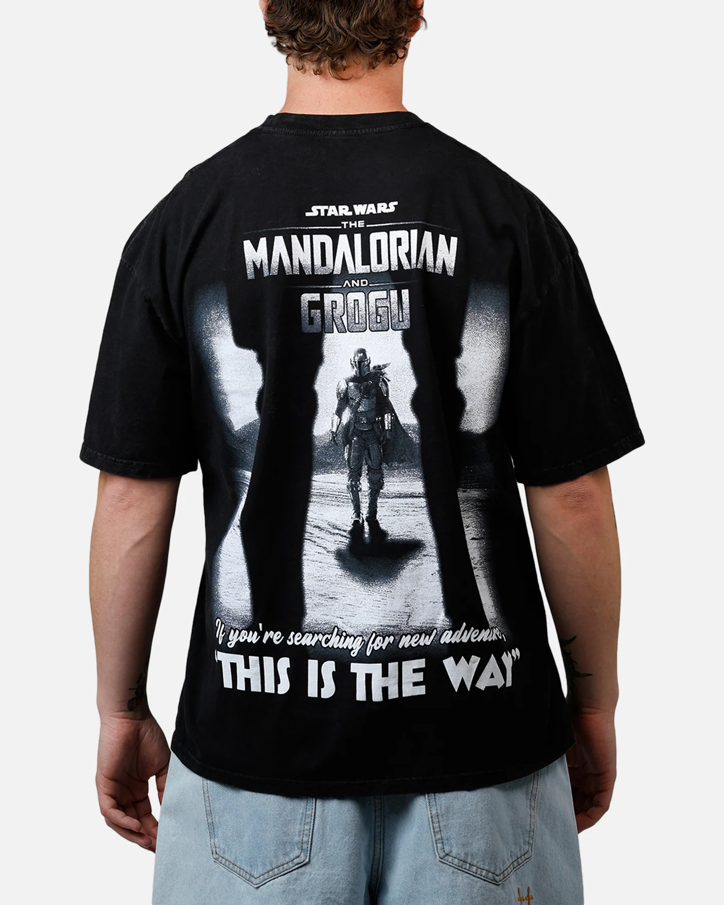 73Studio Star Wars Stand Off Glitter T-Shirt Black Acidwash - Image 2