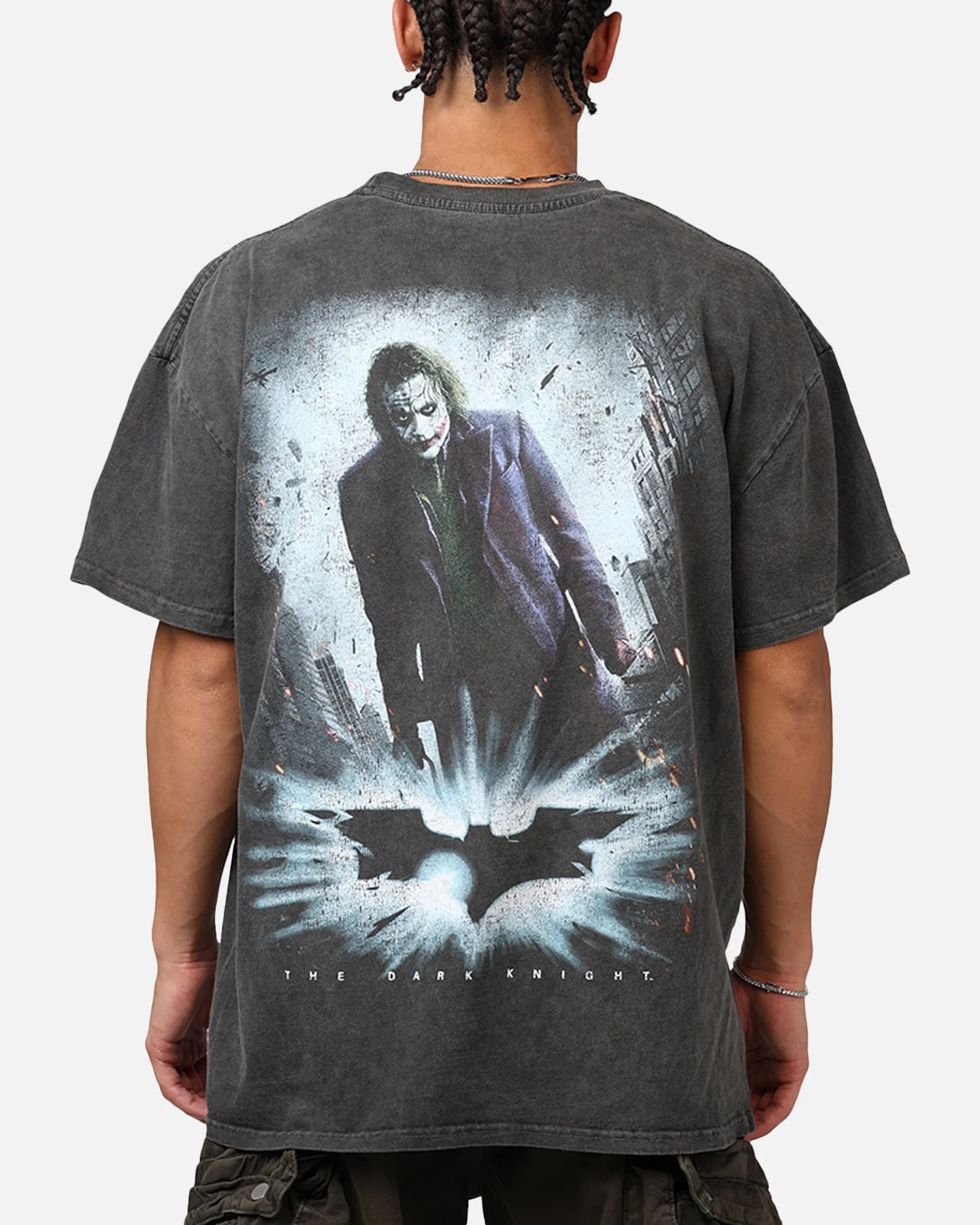 73Studio X DC Batman The Dark Knight '08 Heavyweight T-Shirt Black Wash - Image 2