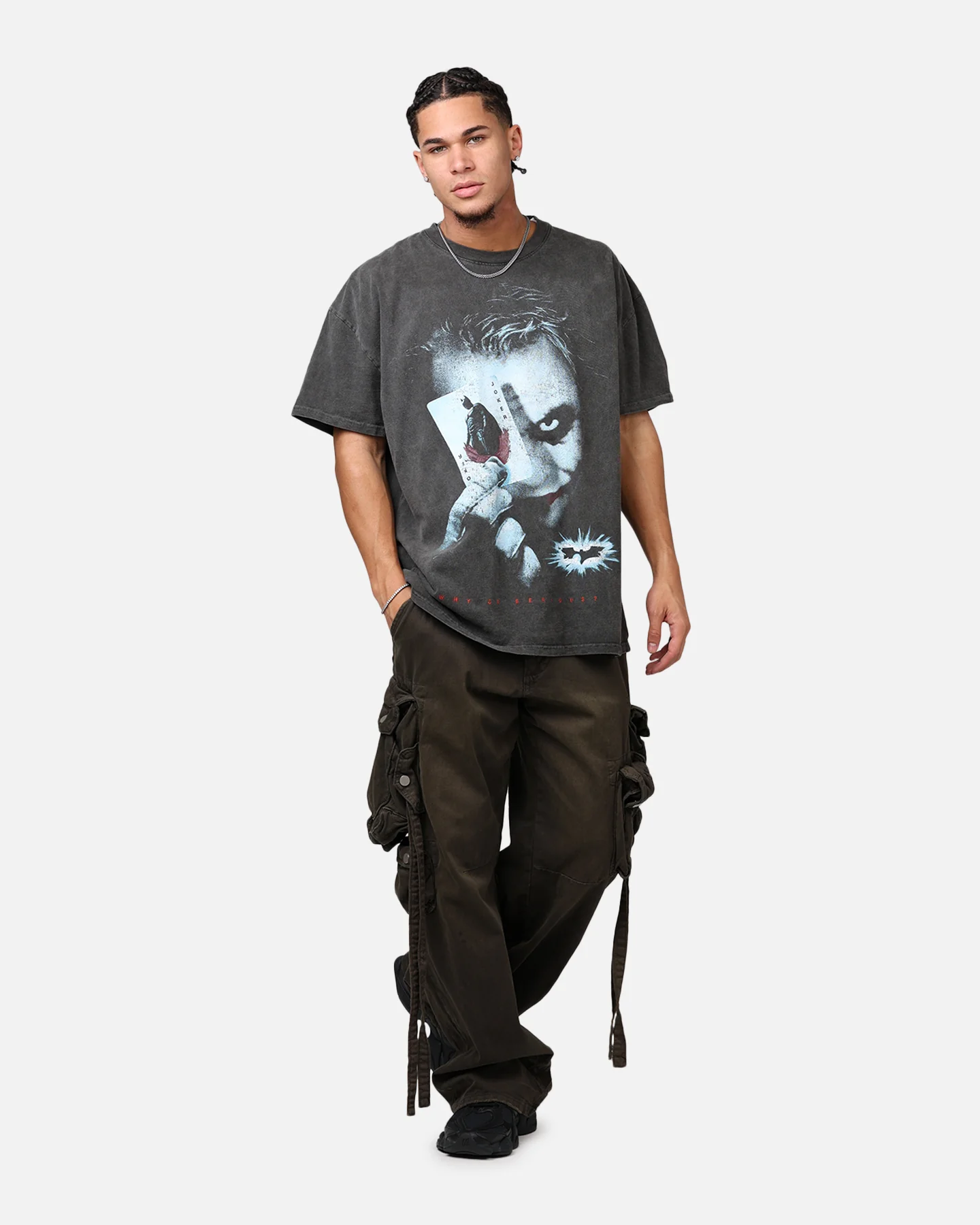 73Studio X DC Batman The Dark Knight '08 Heavyweight T-Shirt Black Wash - Image 3