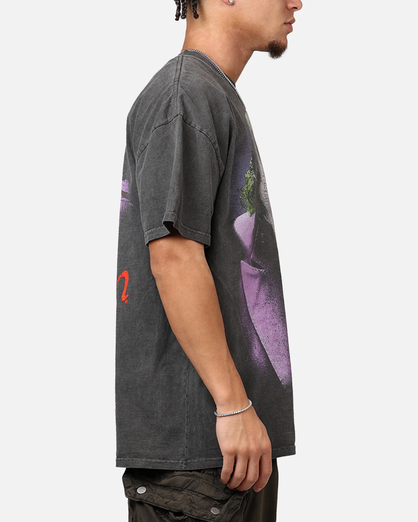 73Studio X DC Batman The Joker Magic Trick Heavyweight T-Shirt Black Wash - Image 4