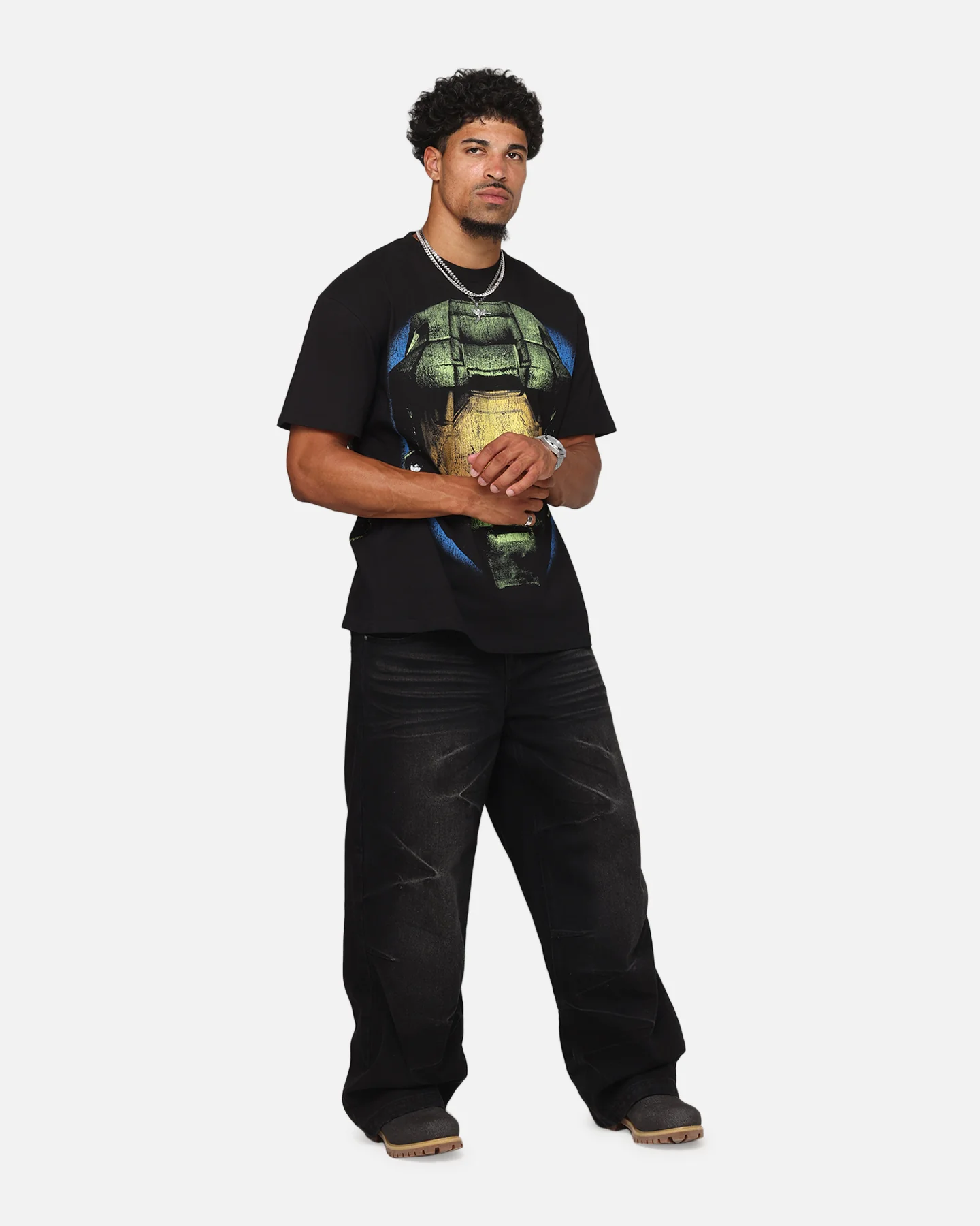 73Studio X Halo Big Head Heavyweight T-Shirt Black - Image 3