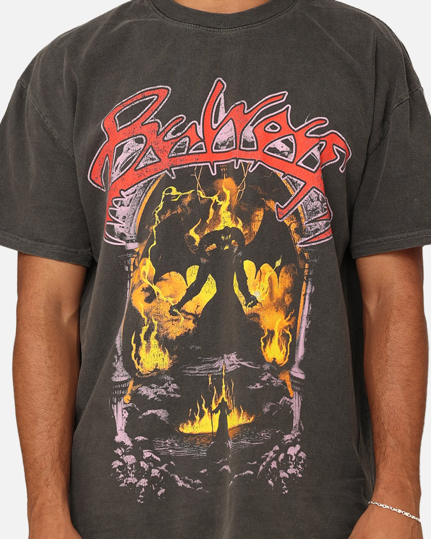 73Studio X Lord Of The Rings Balrog Heavyweight T-Shirt Black Wash - Image 4