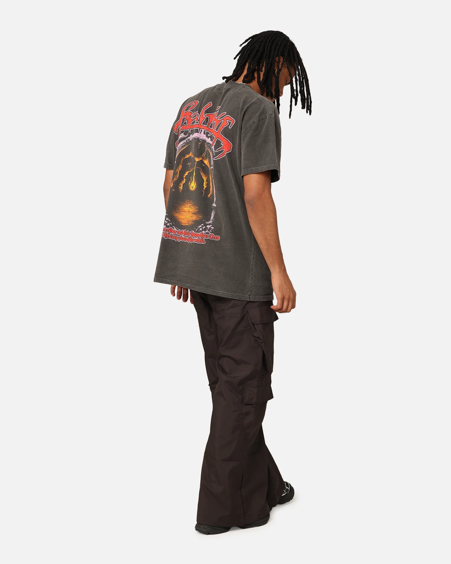 73Studio X Lord Of The Rings Balrog Heavyweight T-Shirt Black Wash - Image 8