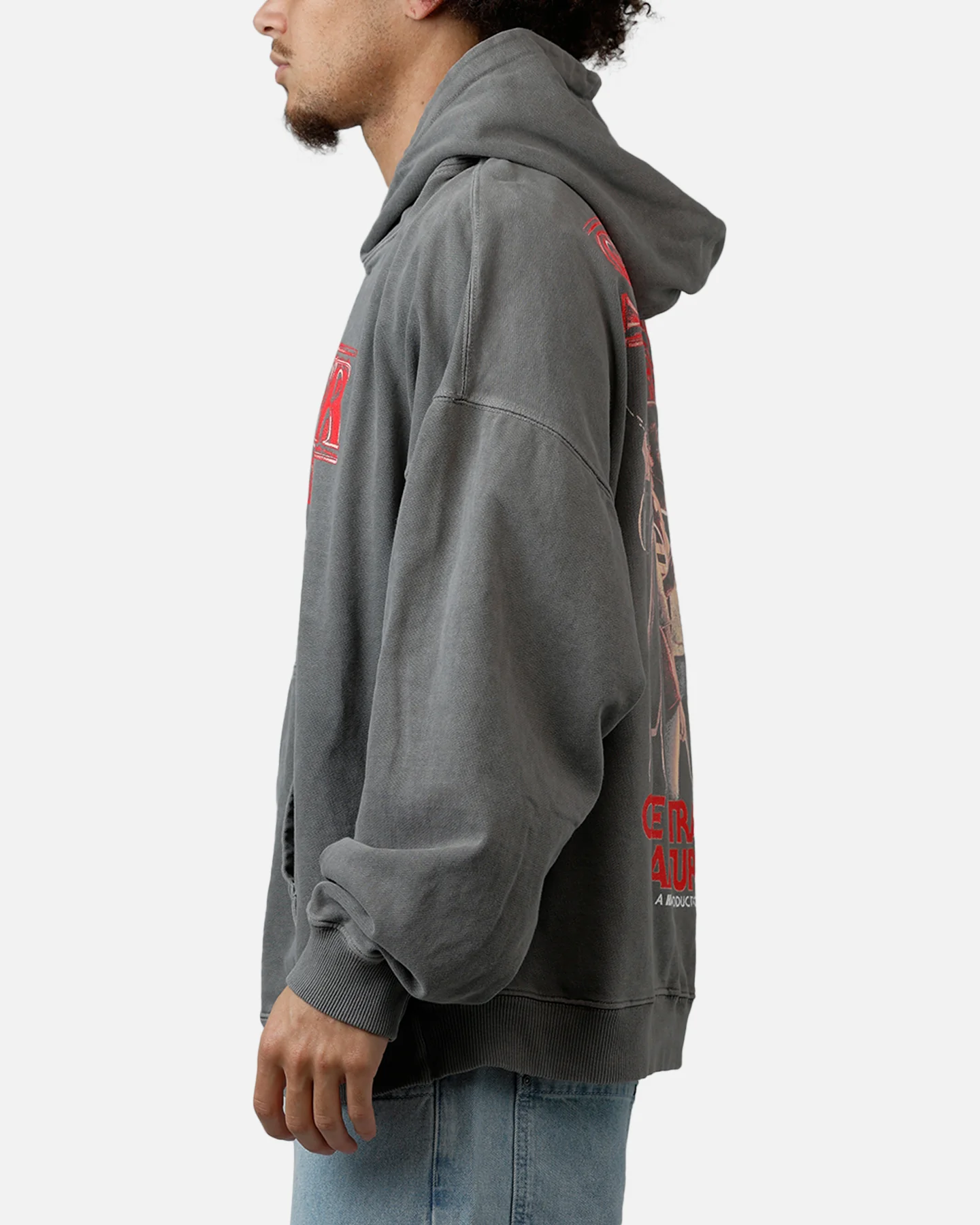 73Studio X Stranger Things Hawkins Heroes Hoodie Washed Charcoal - Image 5