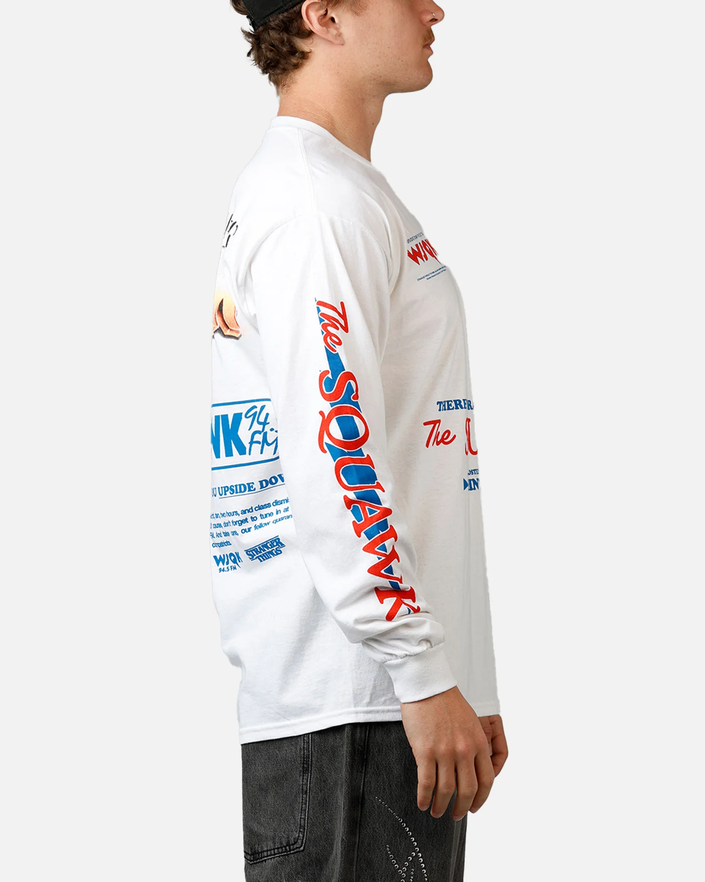 73Studio X Stranger Things The Squawk Long Sleeve T-Shirt White - Image 4