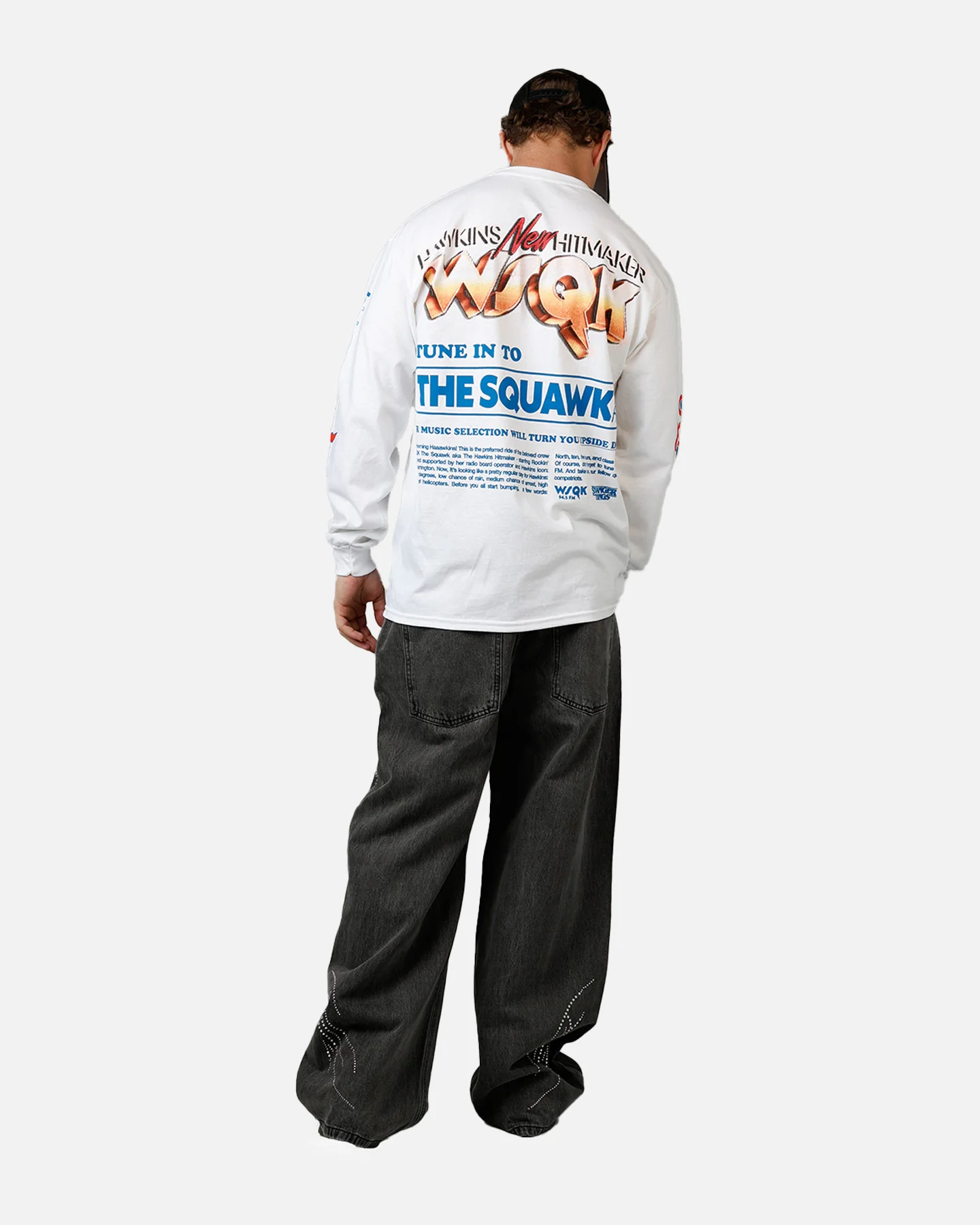 73Studio X Stranger Things The Squawk Long Sleeve T-Shirt White - Image 6
