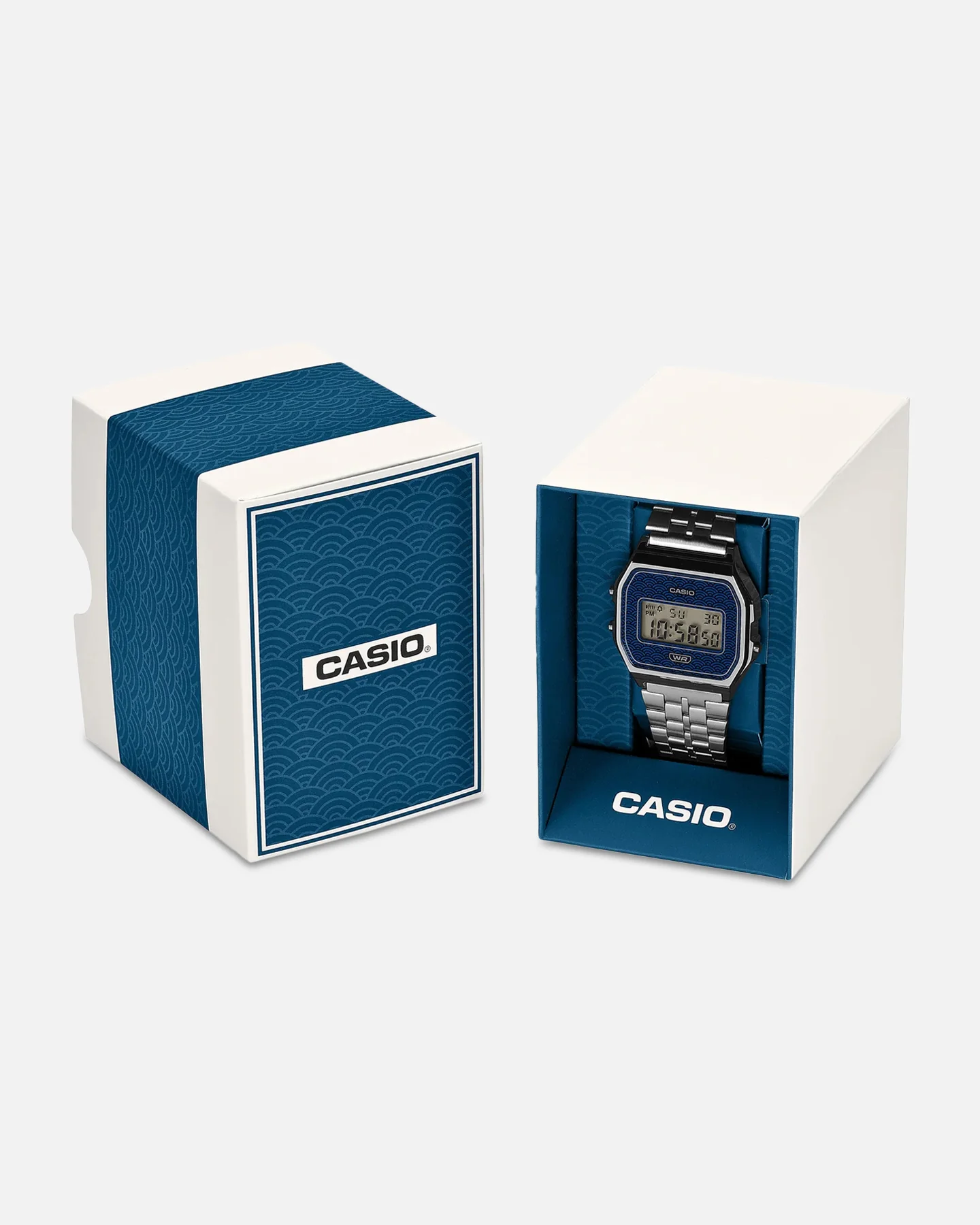 Casio A159WEVJ-2D Watch Silver/Blue - Image 4