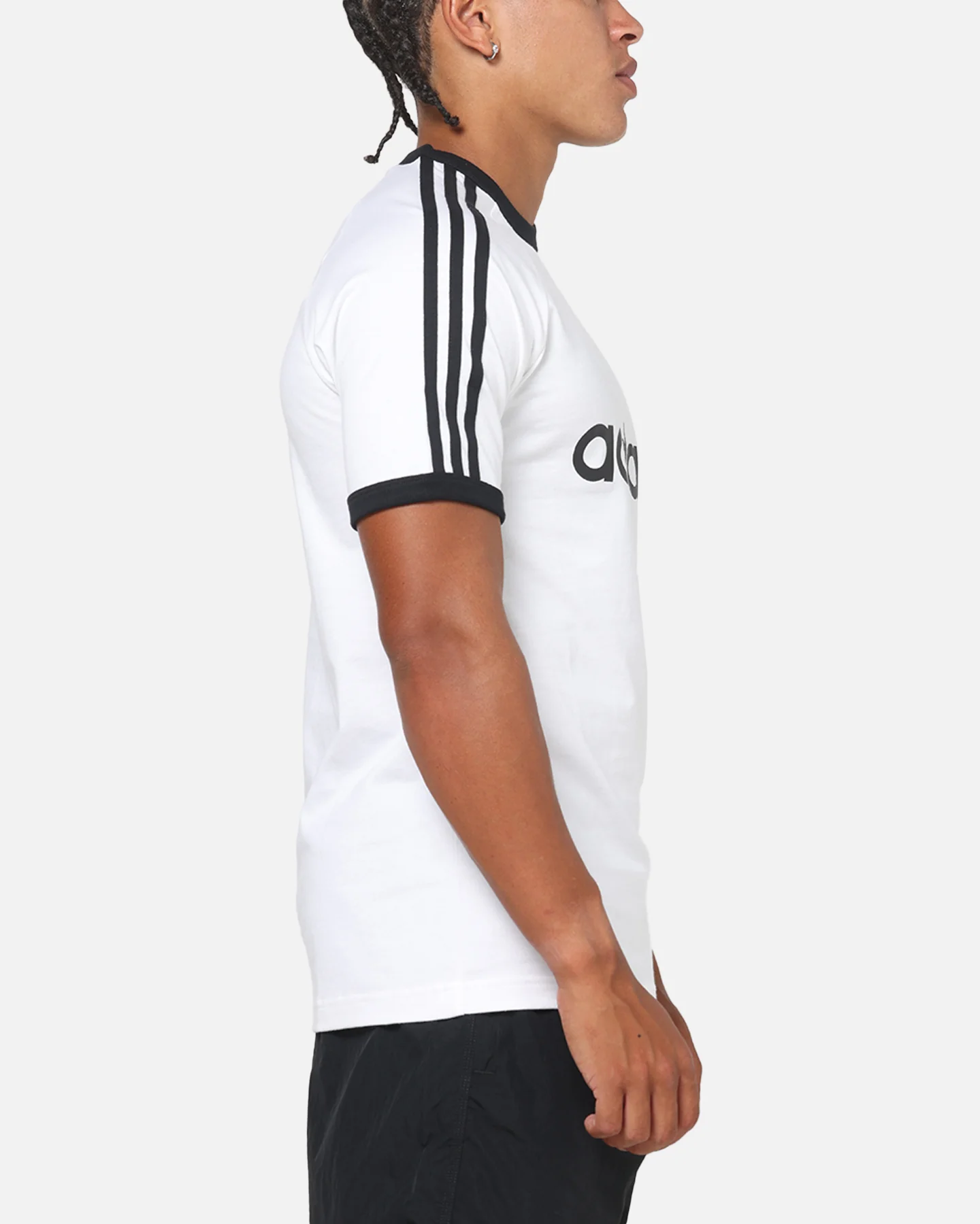 Adidas 3-Stripes Ringer T-Shirt White - Image 4