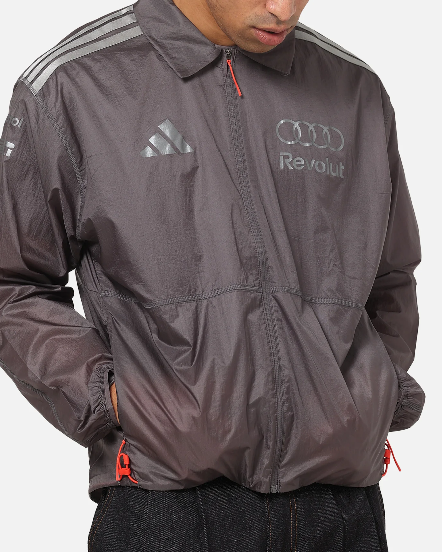 Adidas Audi Revolut F1 Team Driver Paddock Jacket Grey - Image 7