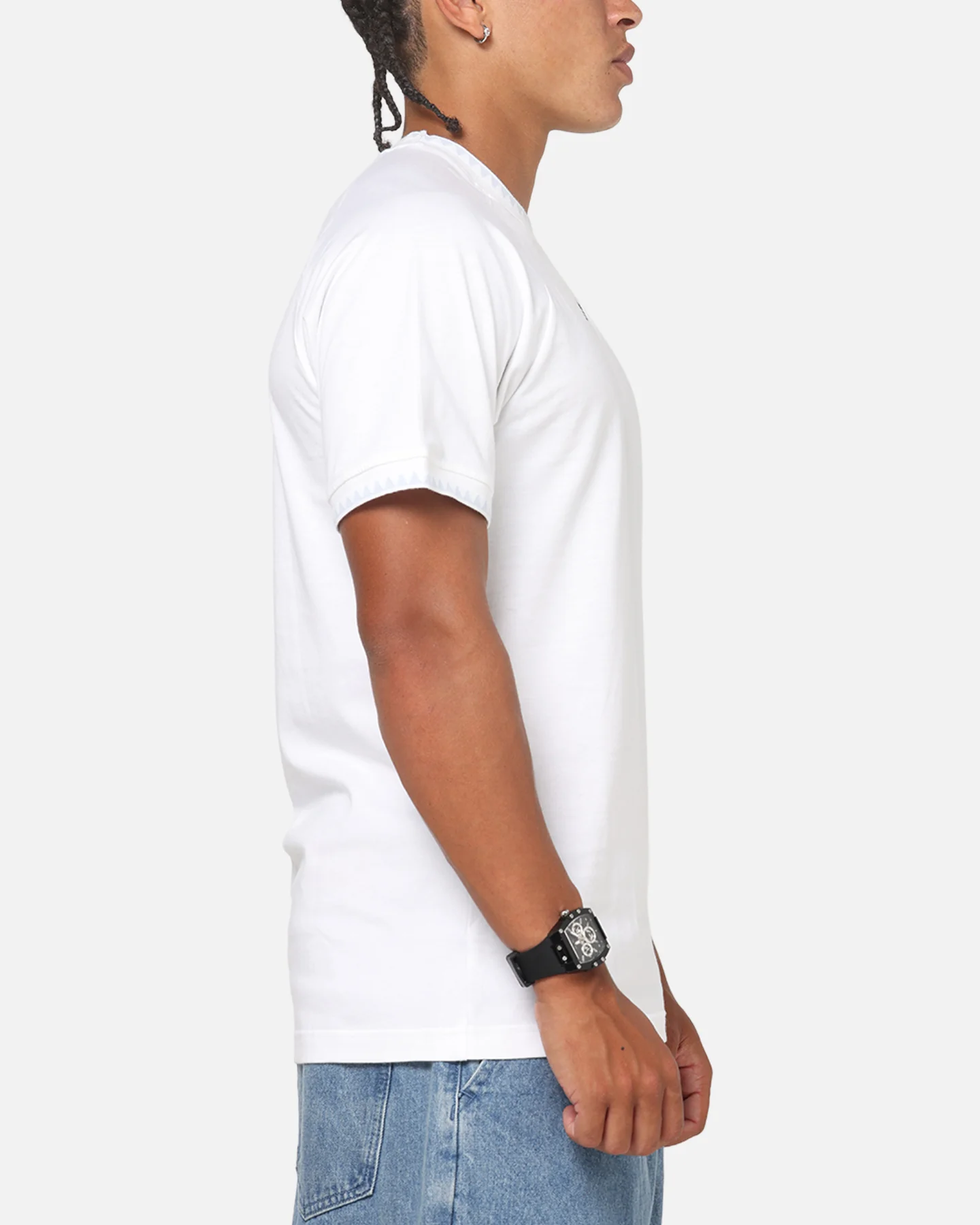 Adidas Chest Stripes Engineered T-Shirt White - Image 4