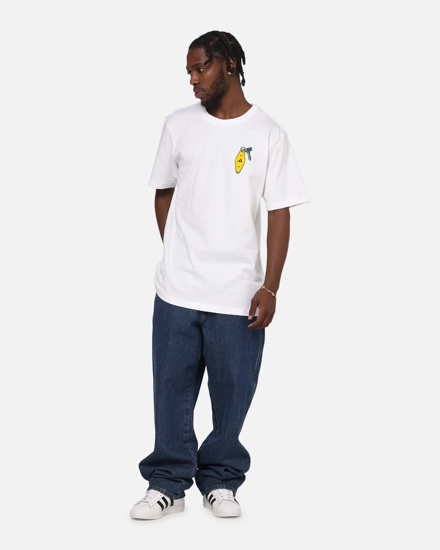 Adidas Chip In NYC Graphic T-Shirt White - Image 4