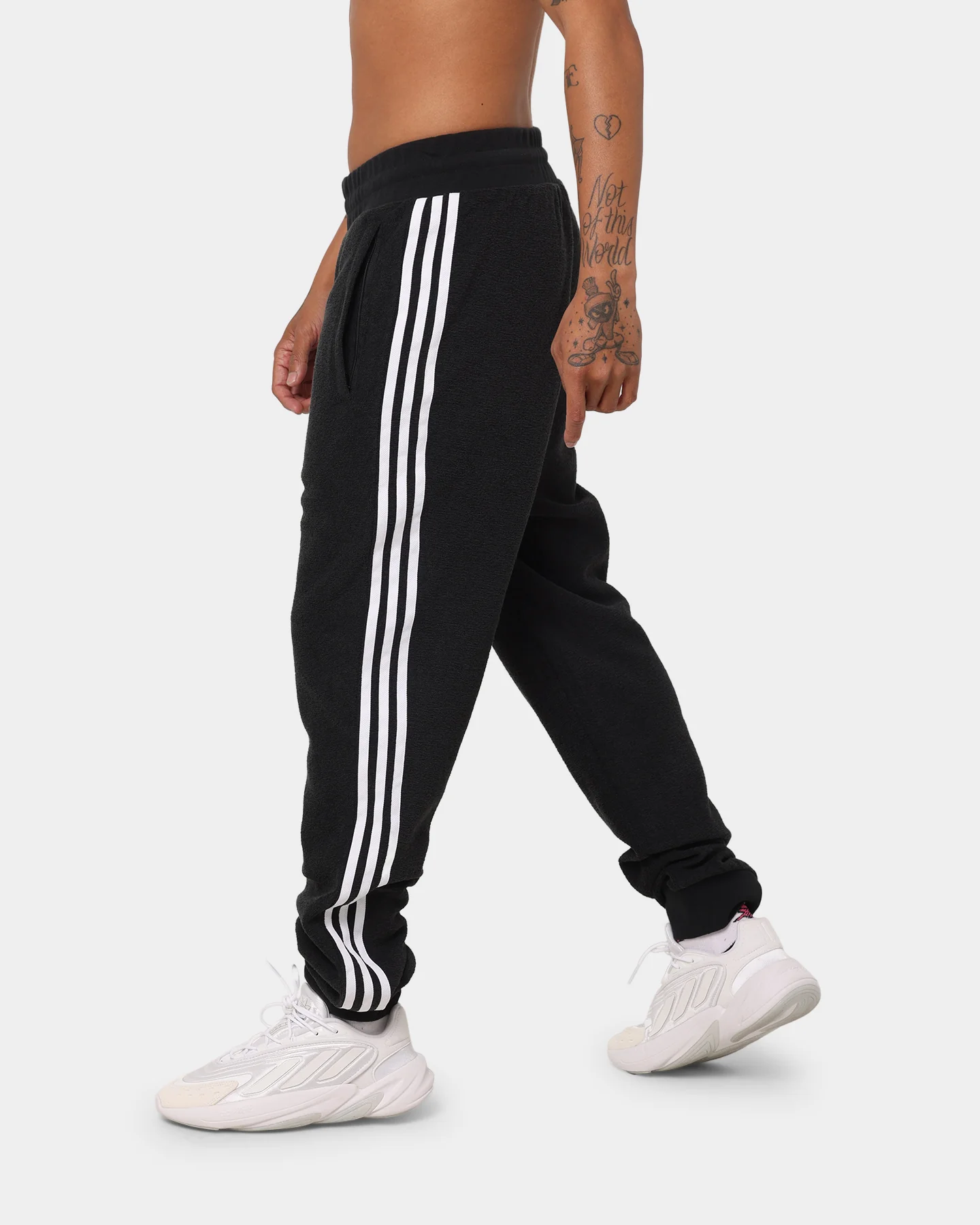 Adidas Comfort 3 Stripe Track Pants Black/White - Image 6