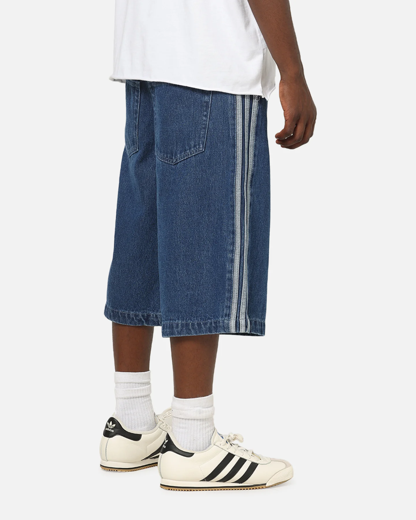 Adidas Firebird Denim Shorts Blue Denim - Image 5