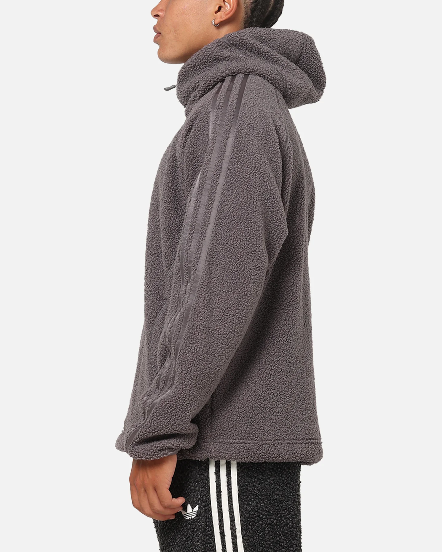Adidas Fleece Teamgeist 1/4 Zip Hoodie Black - Image 6