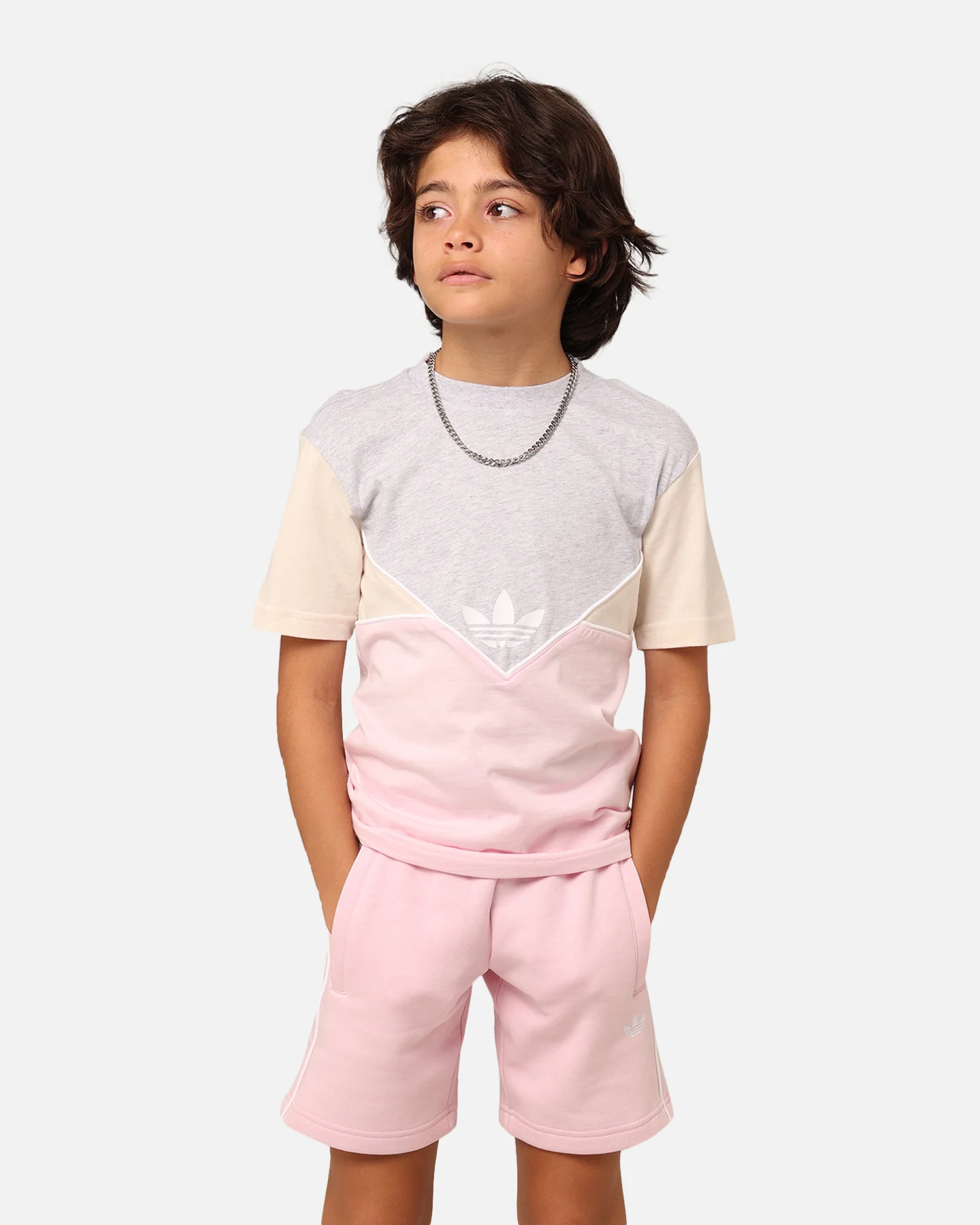 Adidas Kids' Adicolour Shorts and T-Shirt Set Clear Pink - Image 2
