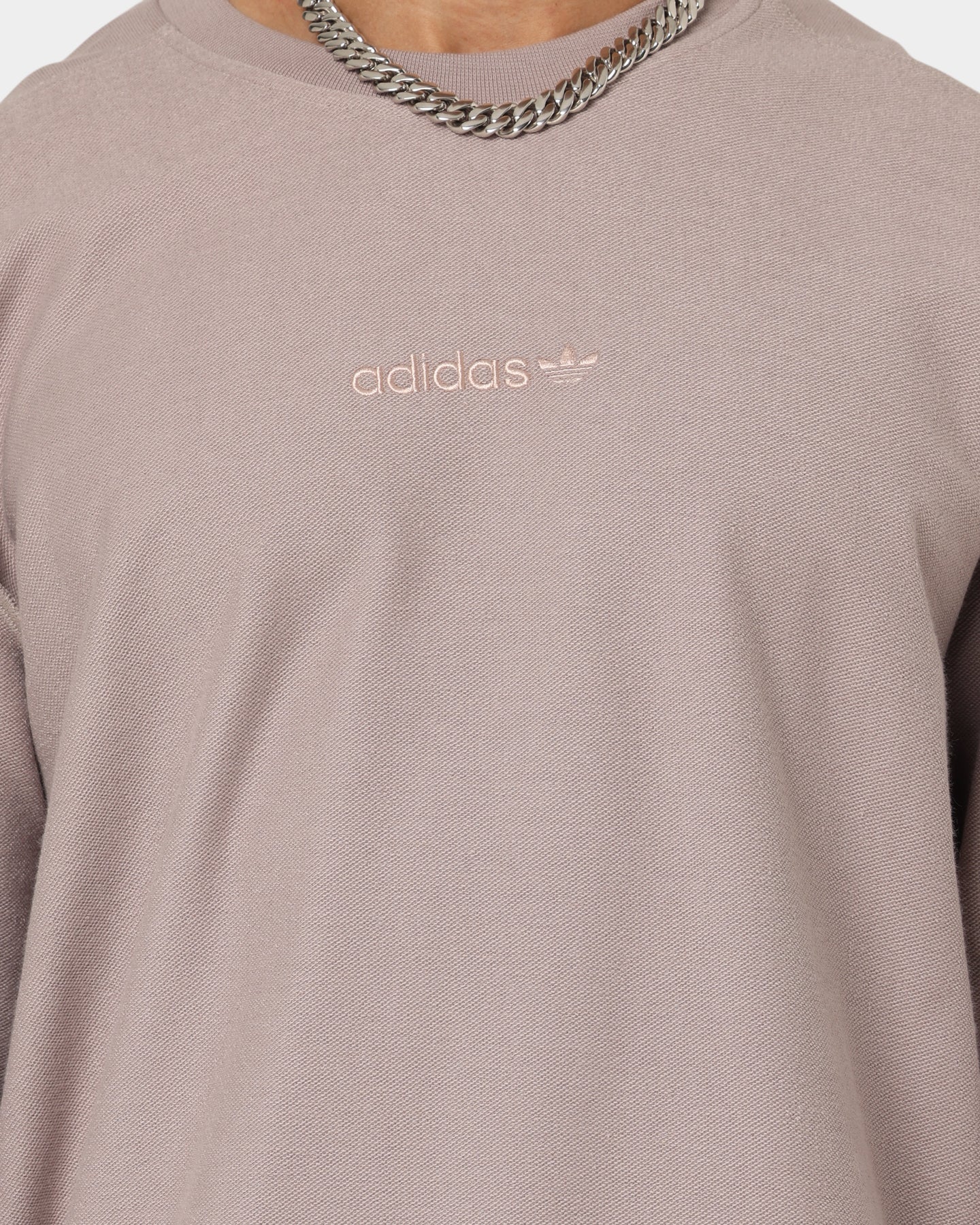 Adidas Loopback Crewneck Vapour Grey - Image 4