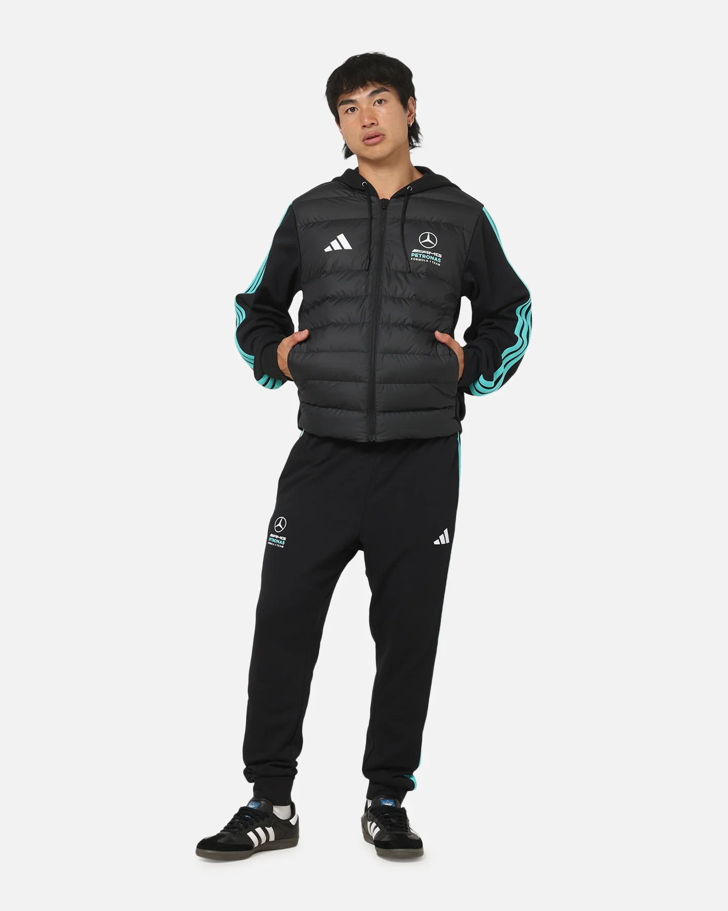 Adidas Mercedes-AMG Petronas Formula 1 Team DNA Puffer Jacket Black - Image 2