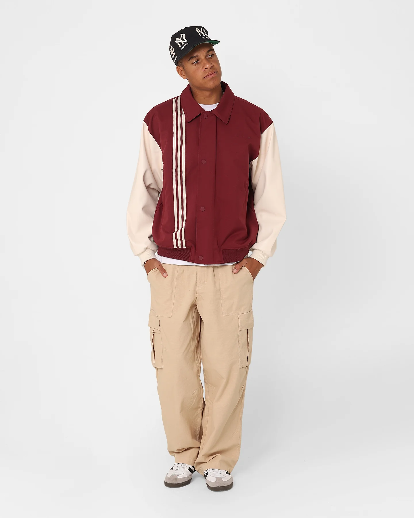 Adidas Metro Varsity Jacket Shadow Red - Image 3