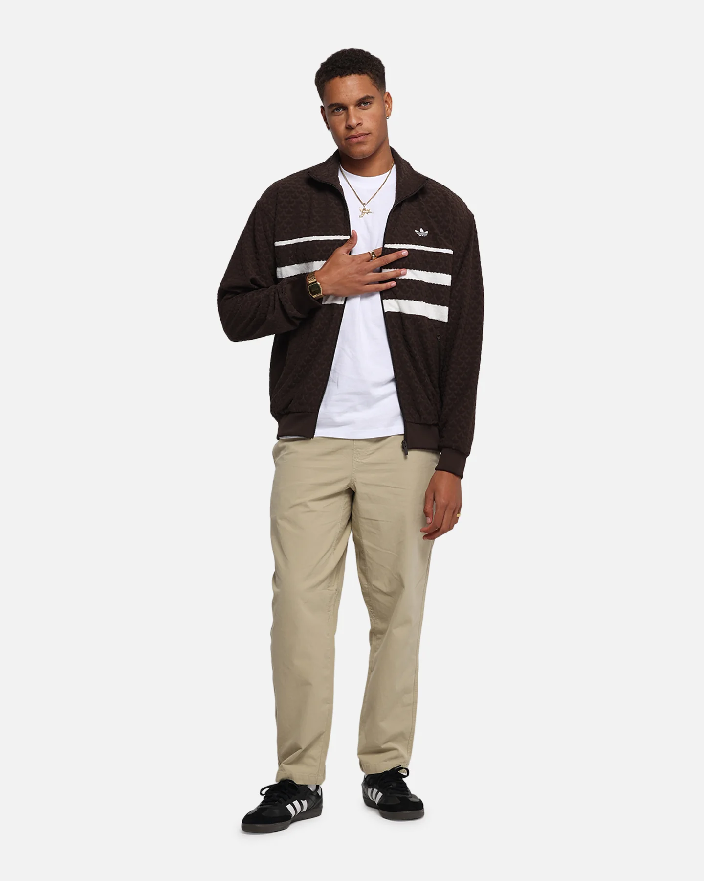 Adidas Monogram Track Top Jacket Dark Brown - Image 2