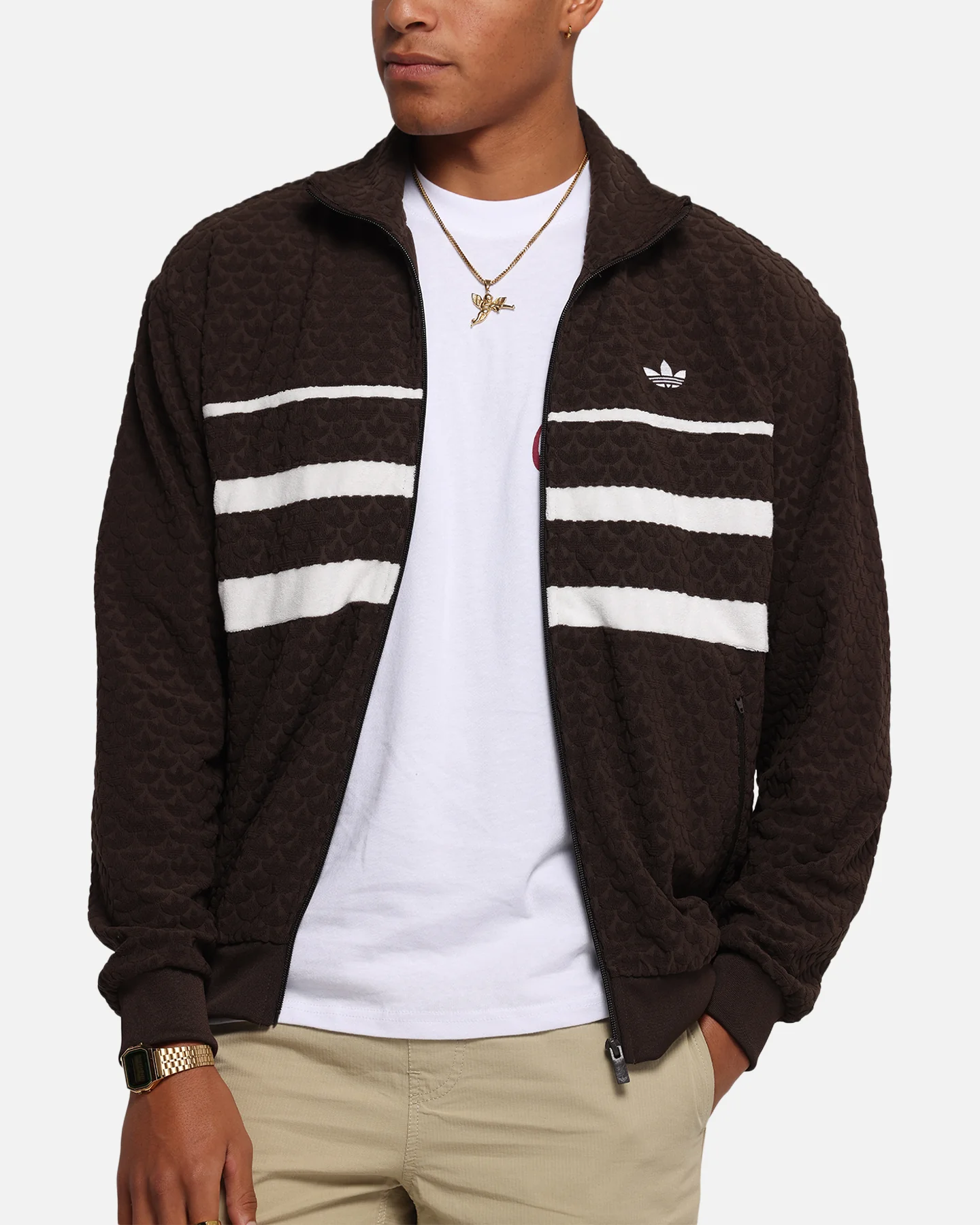Adidas Monogram Track Top Jacket Dark Brown - Image 6