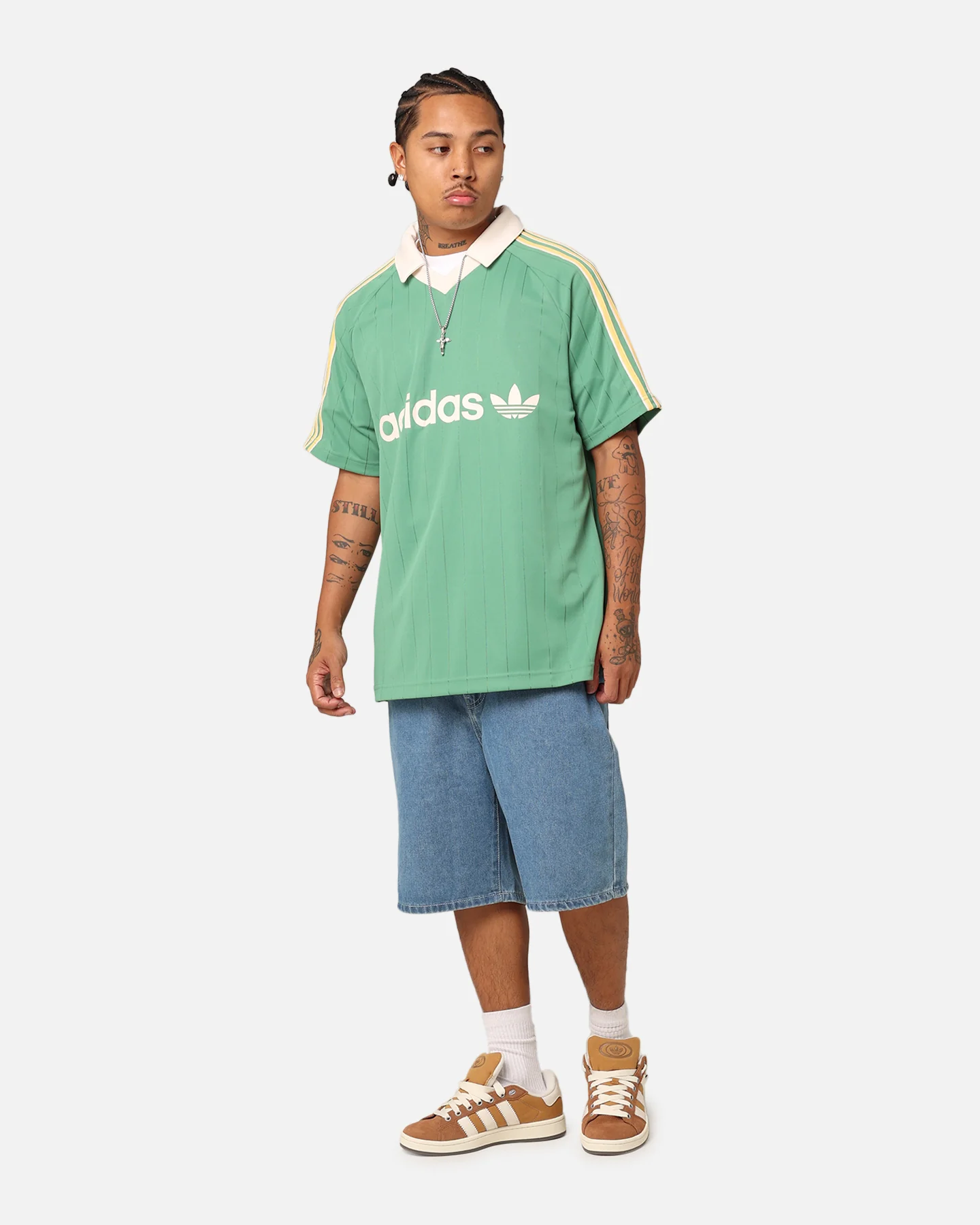 Adidas Pinstripe Jersey Preloved Green - Image 2