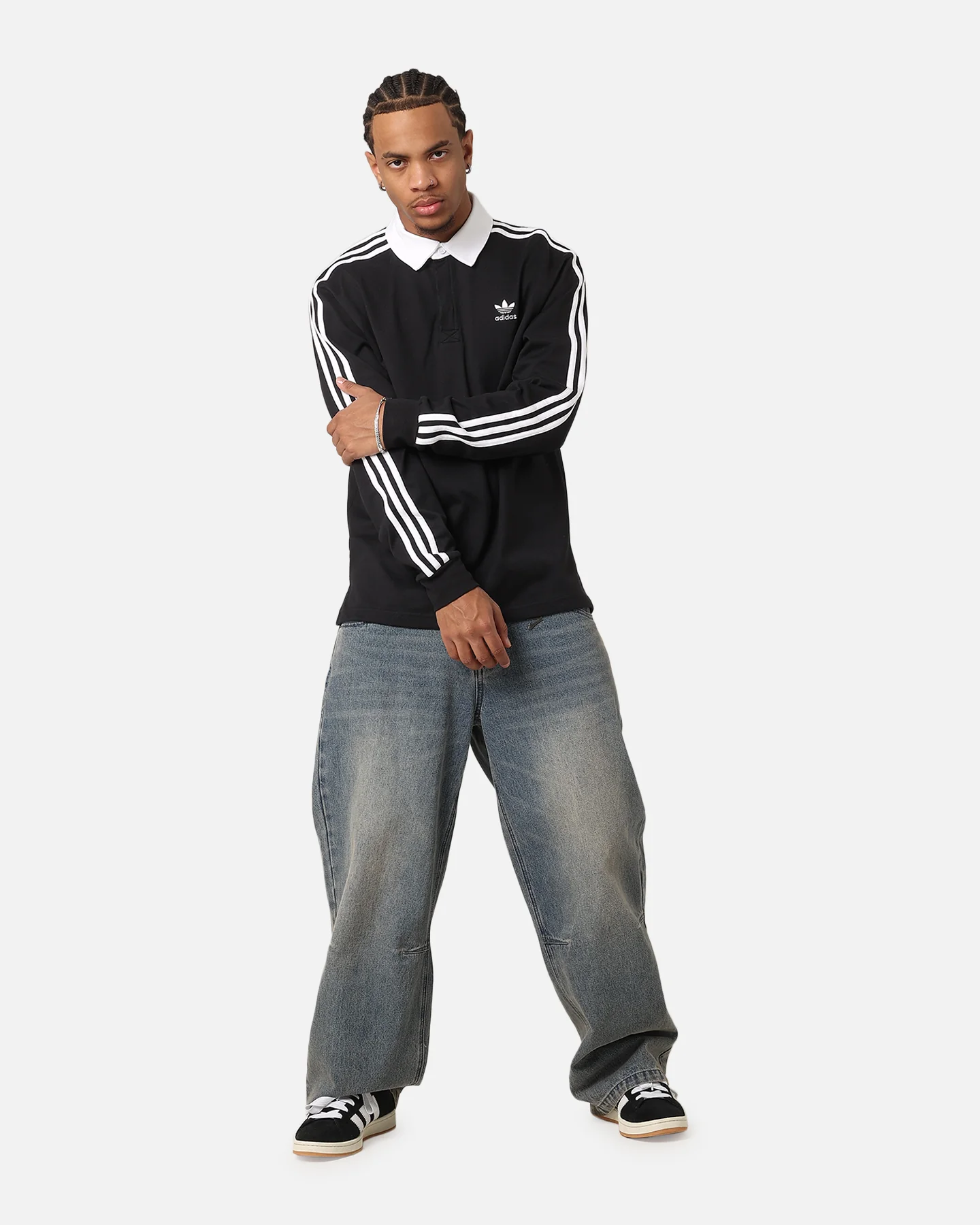 Adidas Rugby Polo Shirt Black - Image 2