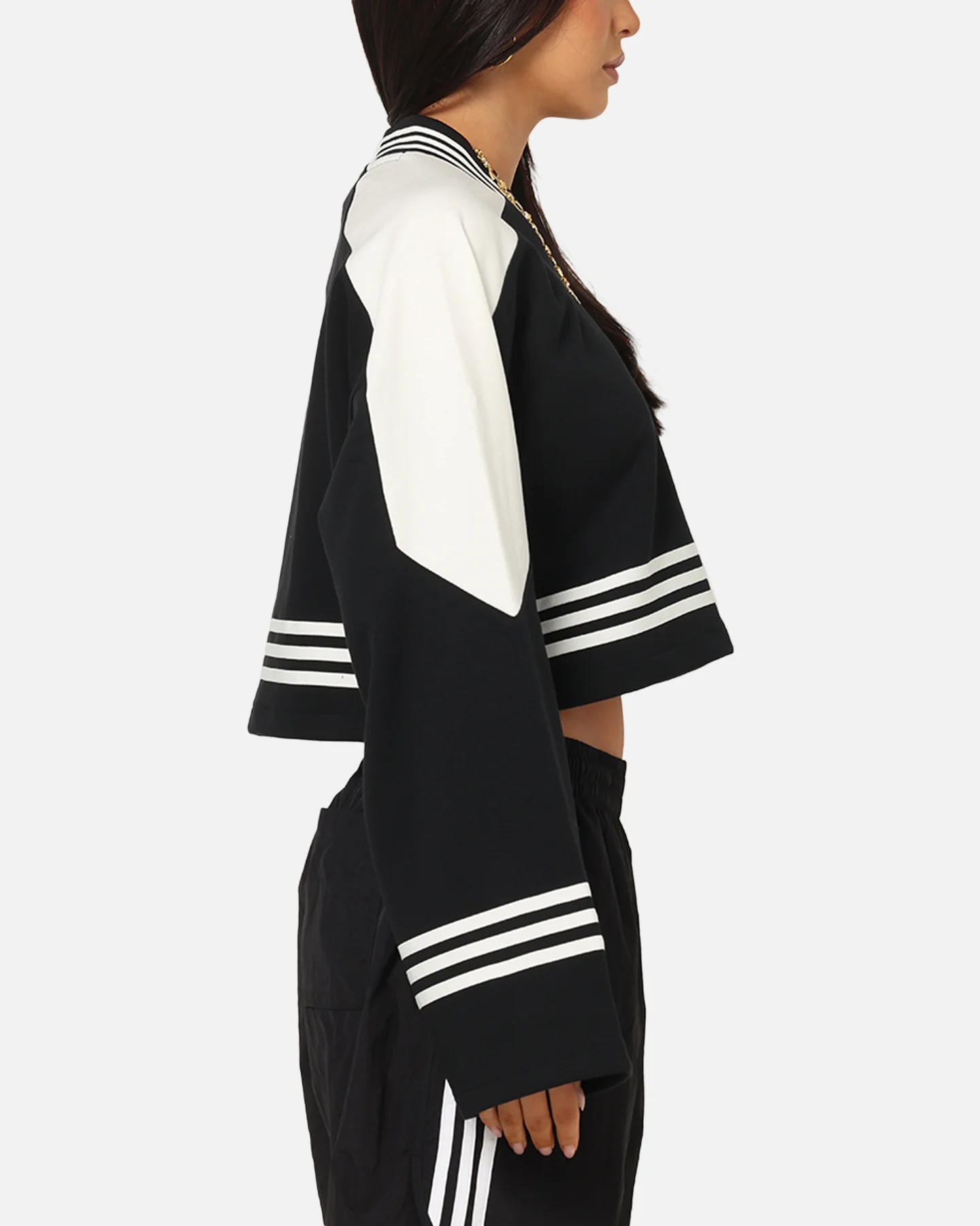Adidas Women's Crew Sweatshirt Black/Off White - Image 4